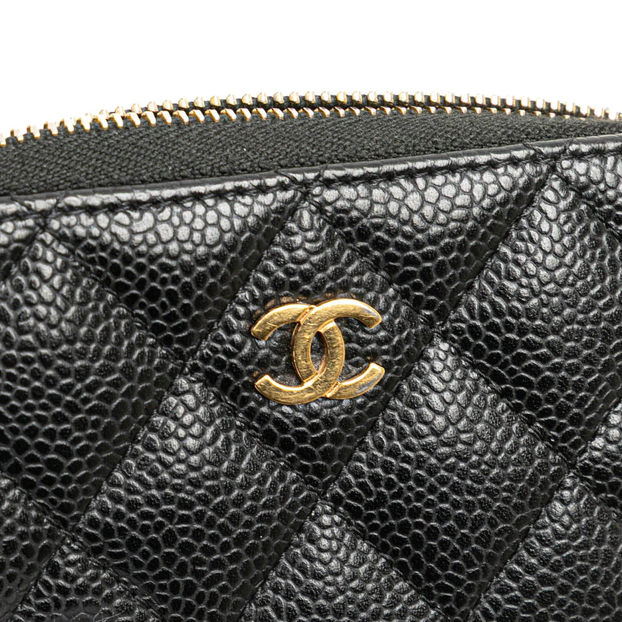 Chanel Chanel CC Quilted Caviar Zip Coin Purse Black Size ONE SIZE - 8 Thumbnail