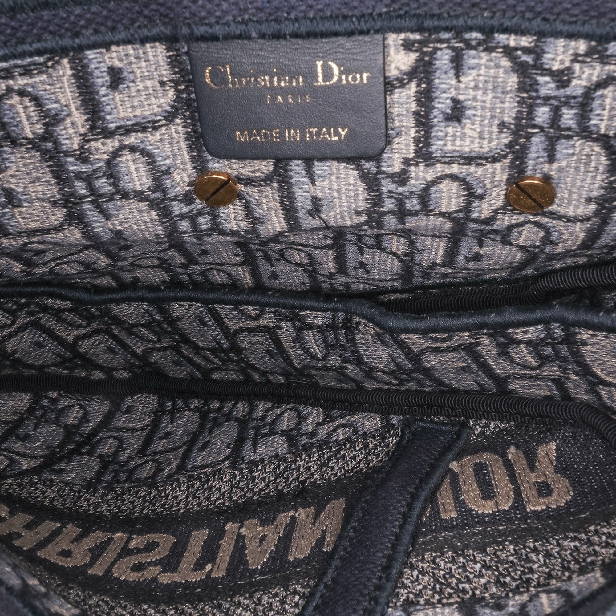 Dior Dior Oblique Embroidered Canvas Saddle Bag Blue Size ONE SIZE - 4 Thumbnail