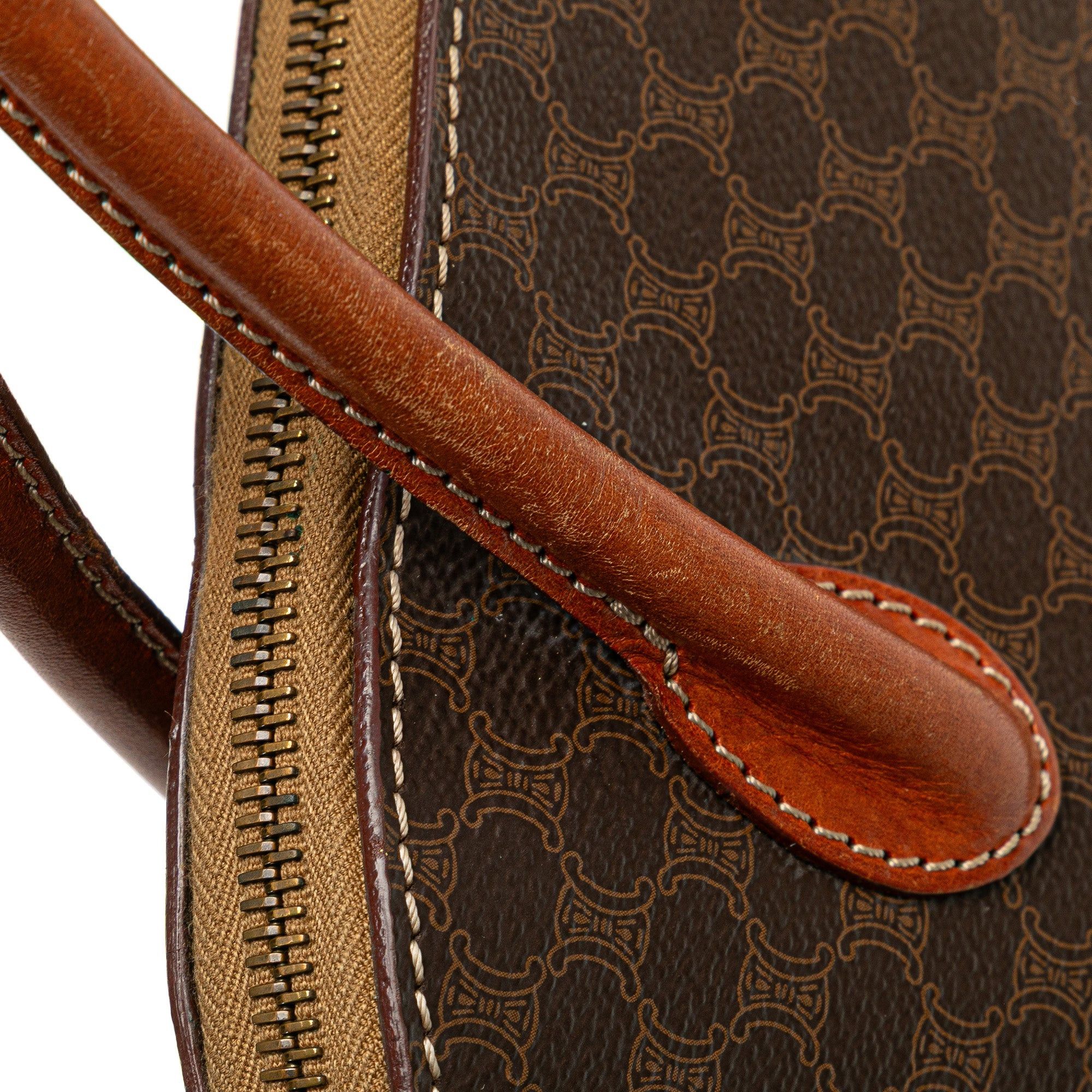 Celine Celine Macadam Coated Canvas Dome Satchel Brown Size ONE SIZE - 10 Thumbnail