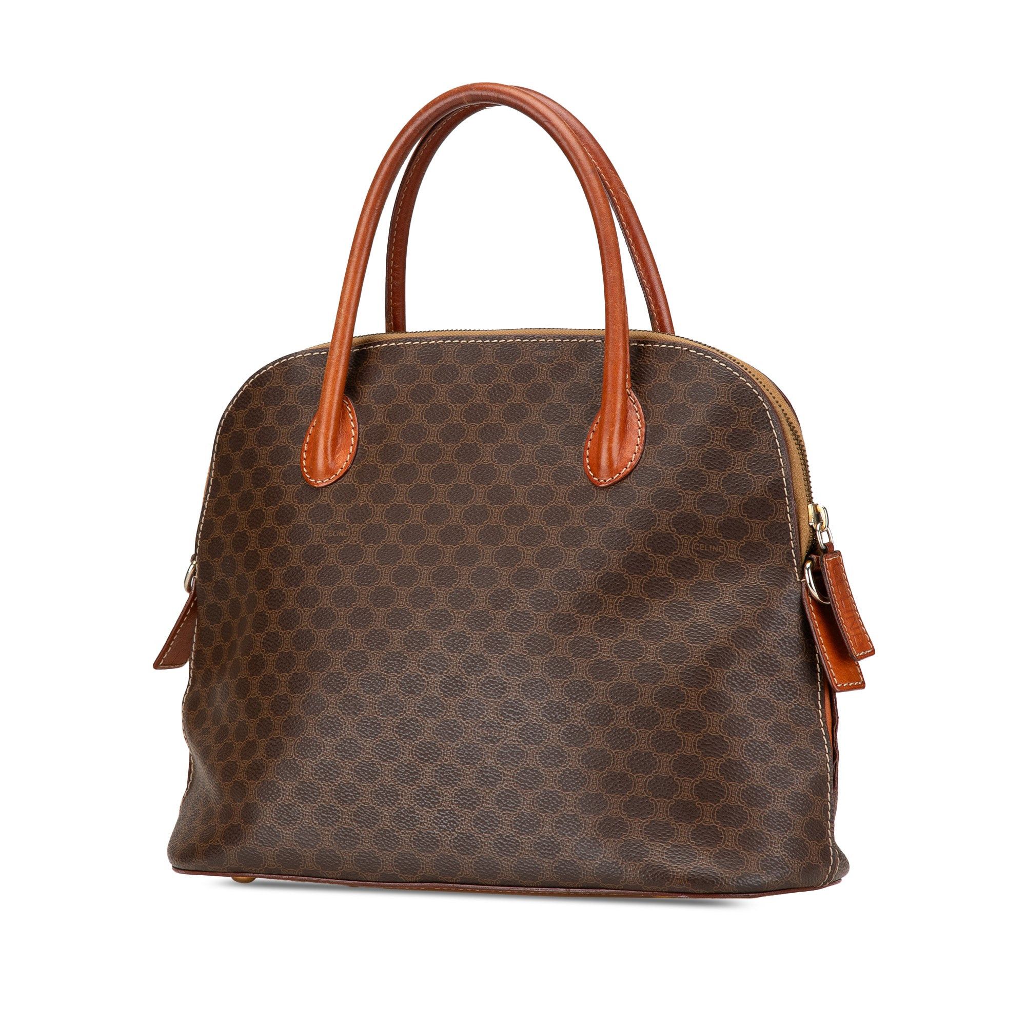 Celine Celine Macadam Coated Canvas Dome Satchel Brown Size ONE SIZE - 2 Thumbnail