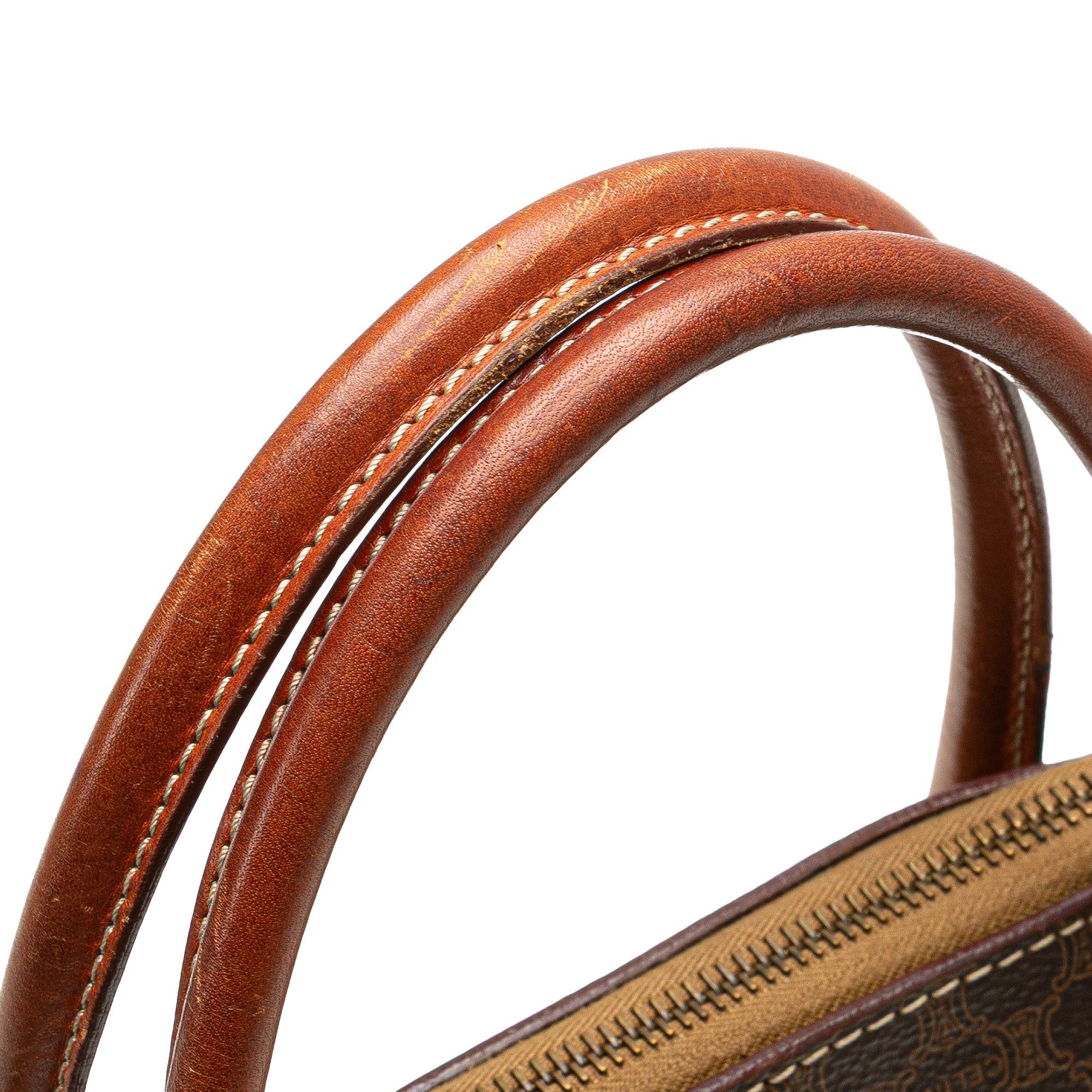 Celine Celine Macadam Coated Canvas Dome Satchel Brown Size ONE SIZE - 11 Thumbnail