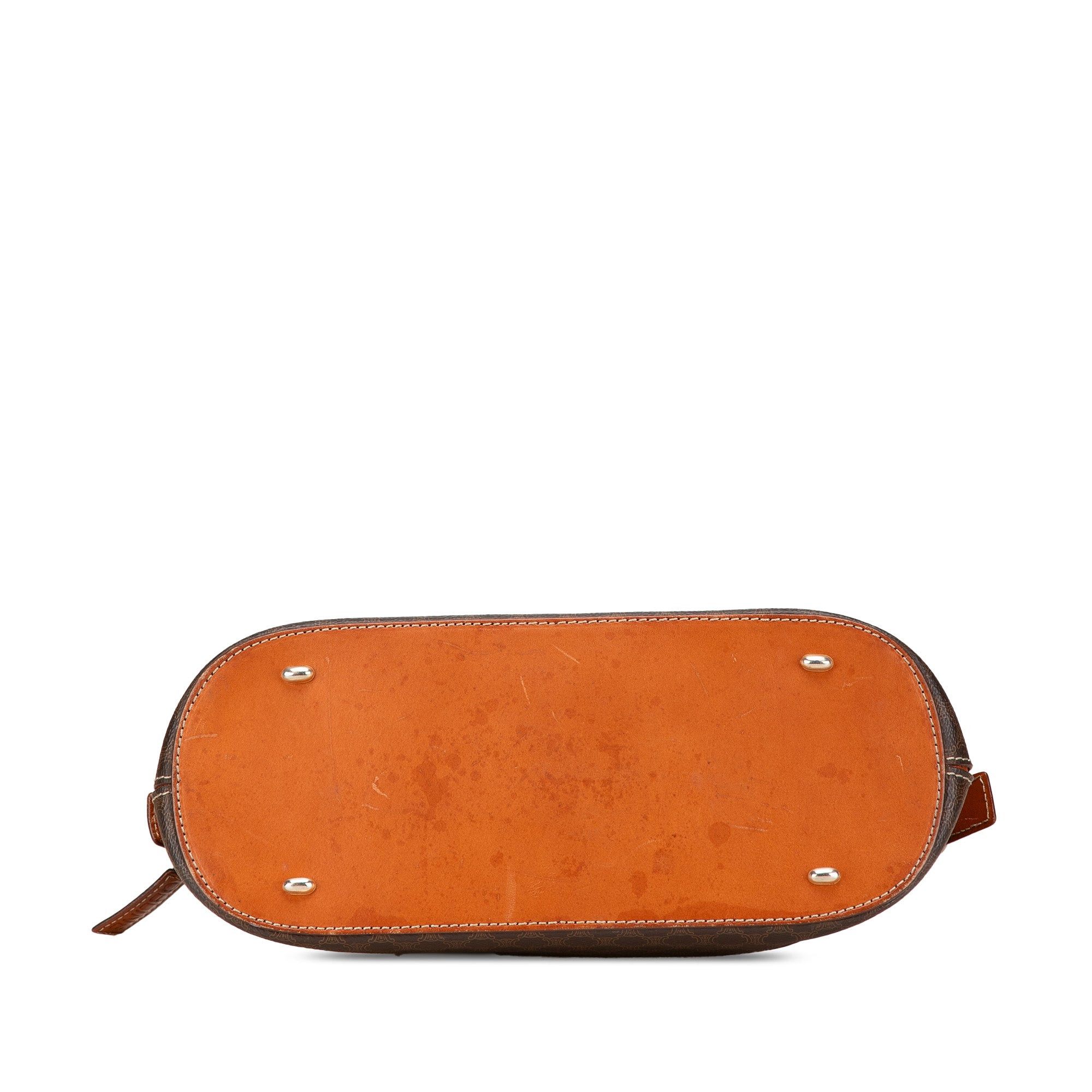 Celine Celine Macadam Coated Canvas Dome Satchel Brown Size ONE SIZE - 3 Thumbnail