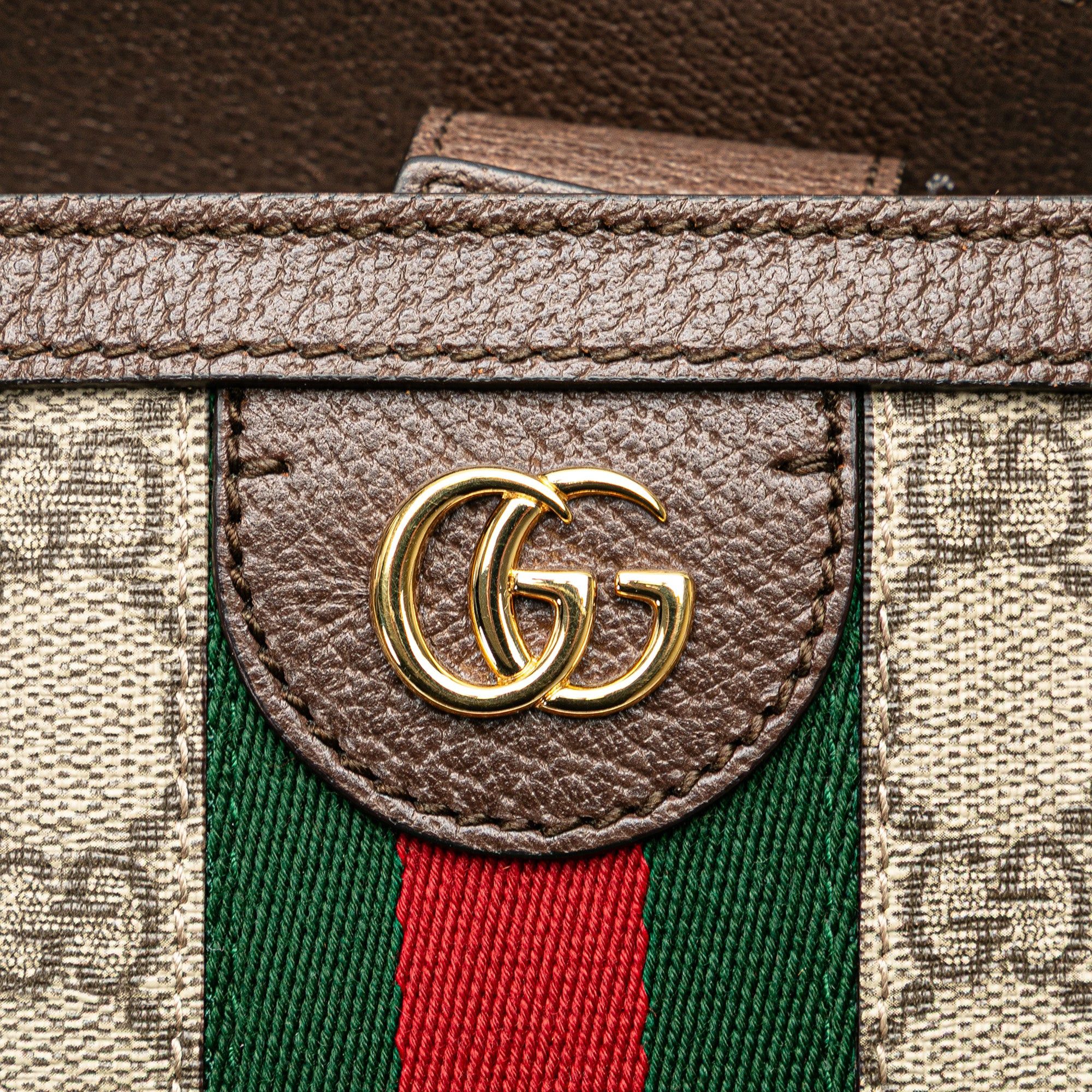 Gucci Gucci Medium GG Supreme Ophidia Tote Brown Size ONE SIZE - 10 Thumbnail