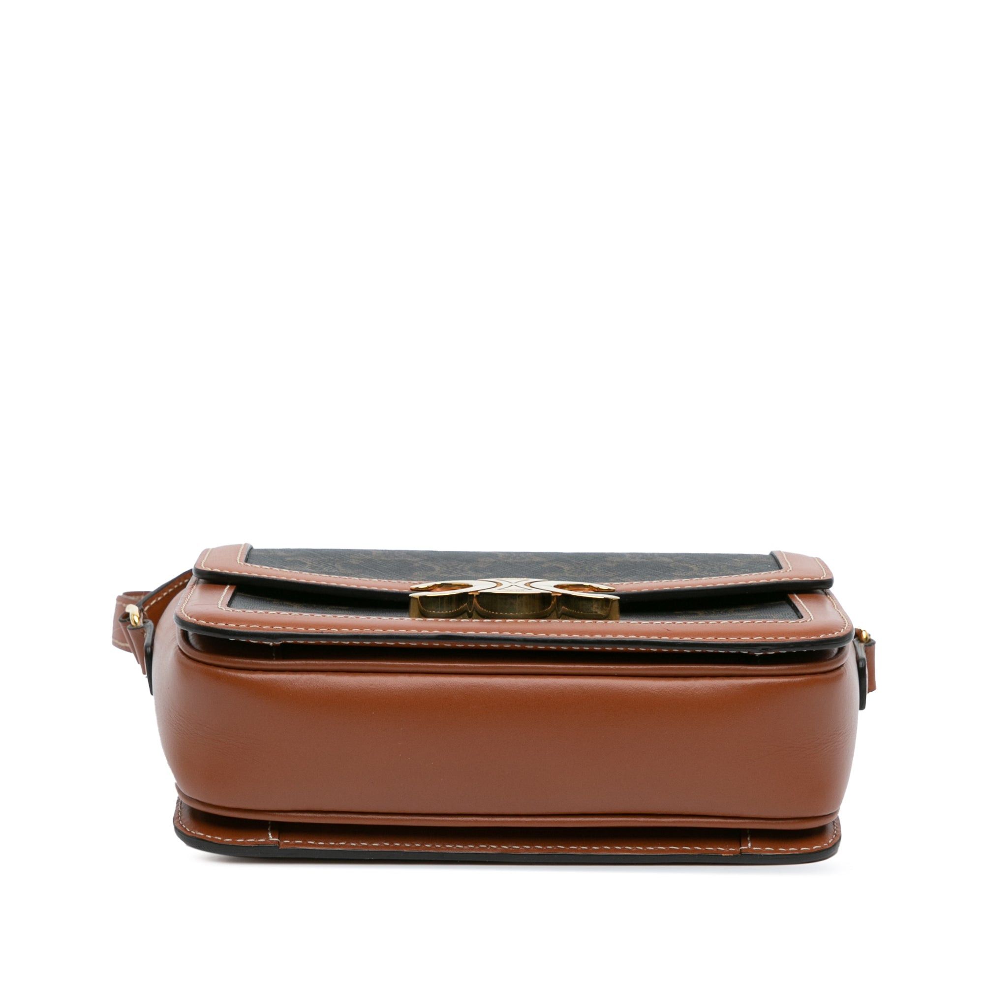 Celine Celine Teen Coated Canvas Triomphe Crossbody Brown Size ONE SIZE - 3 Thumbnail