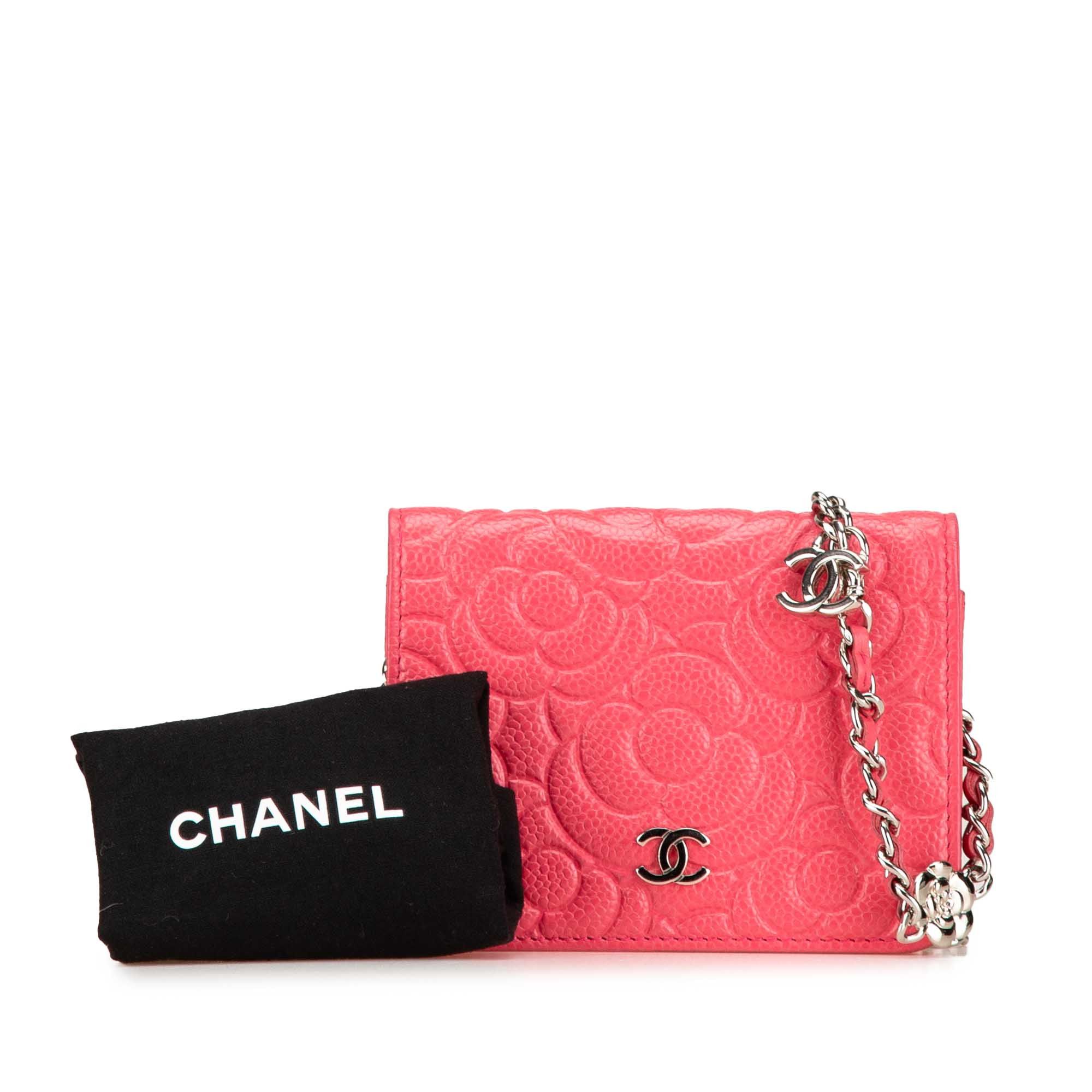 Chanel Chanel CC Caviar Camellia Wallet On Chain Pink Size ONE SIZE - 9 Thumbnail