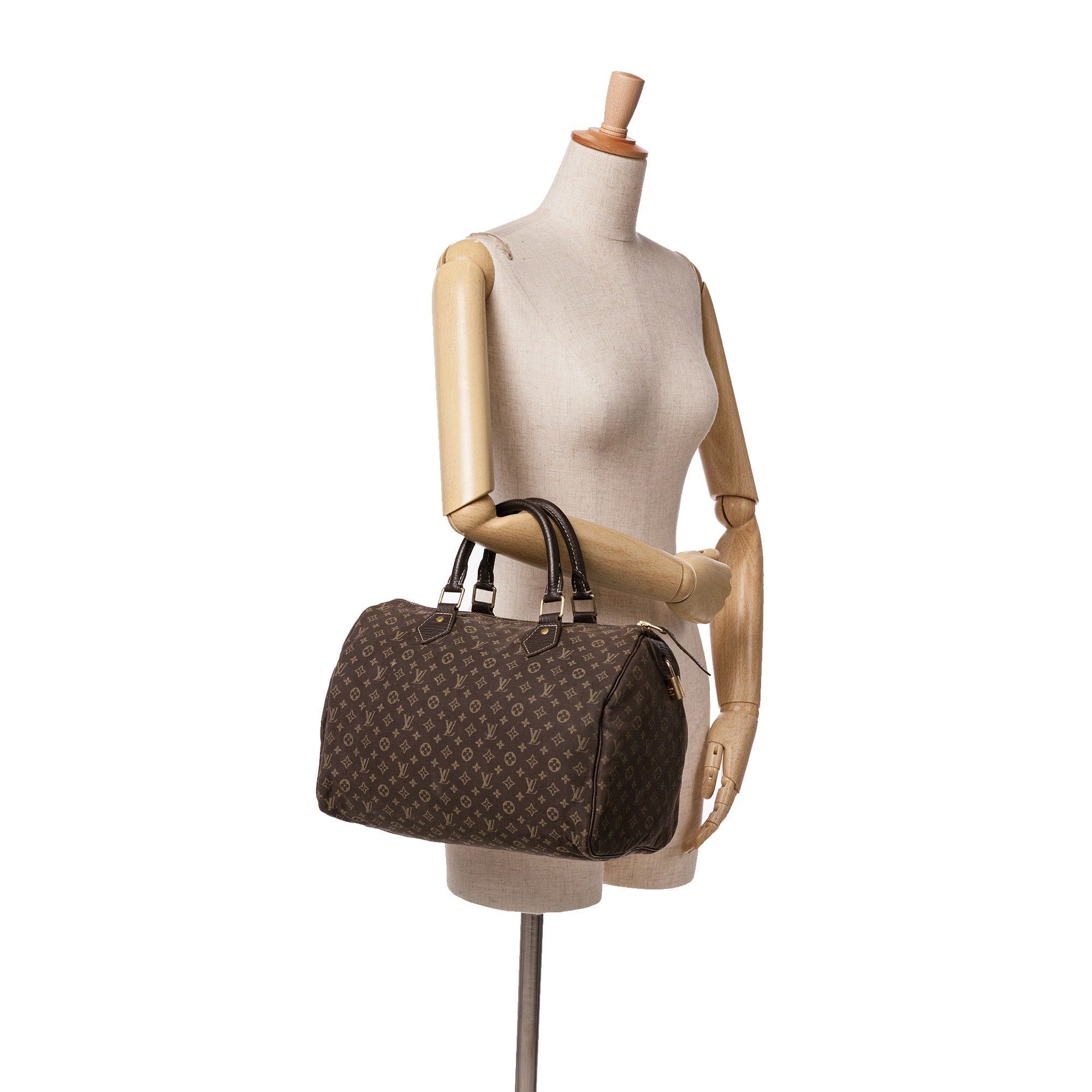 Louis Vuitton Louis Vuitton Monogram Mini Lin Speedy 30 Brown Size ONE SIZE - 12 Thumbnail