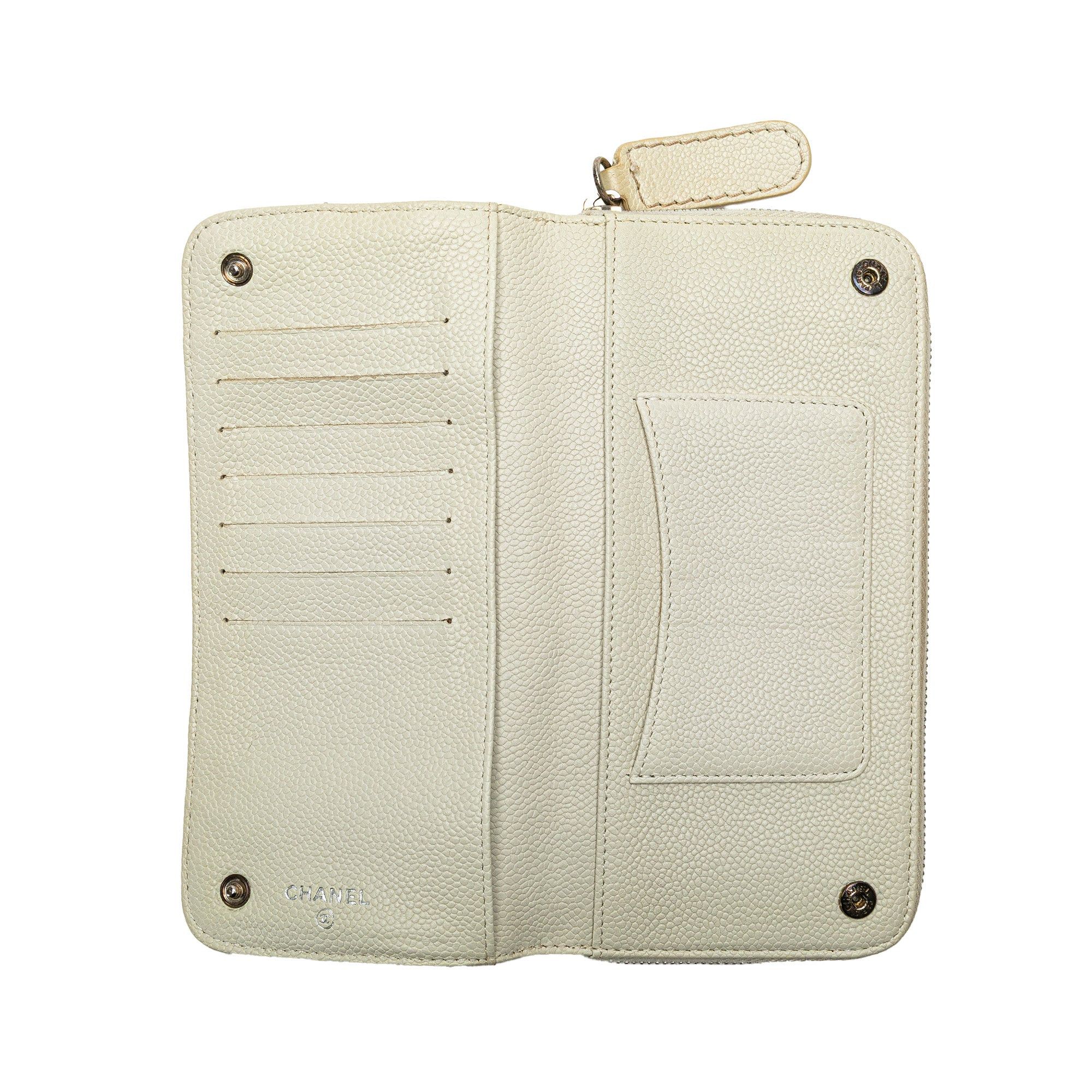 Chanel Chanel CC Quilted Caviar Zip Around Long Wallet White Size ONE SIZE - 12 Thumbnail