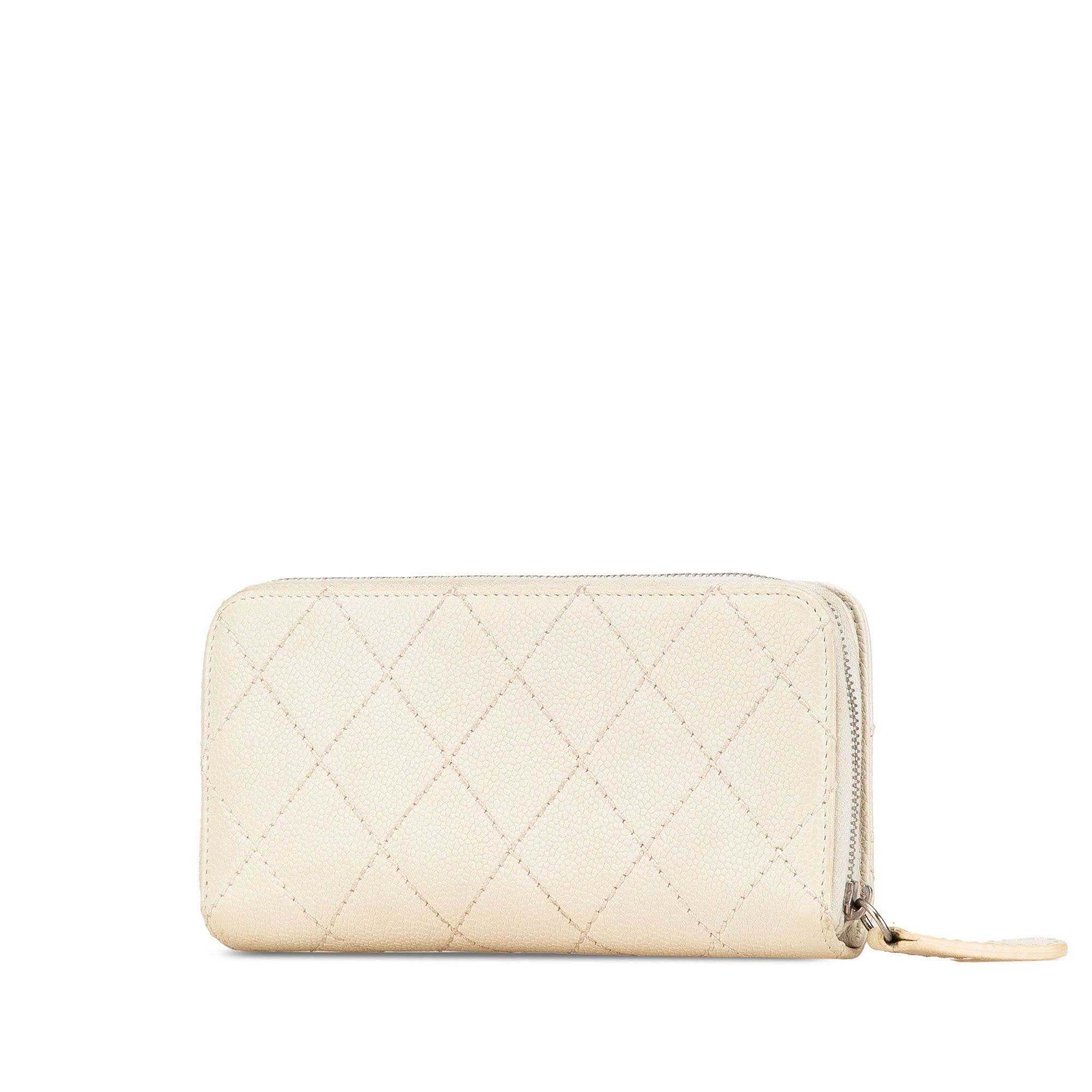 Chanel Chanel CC Quilted Caviar Zip Around Long Wallet White Size ONE SIZE - 2 Thumbnail
