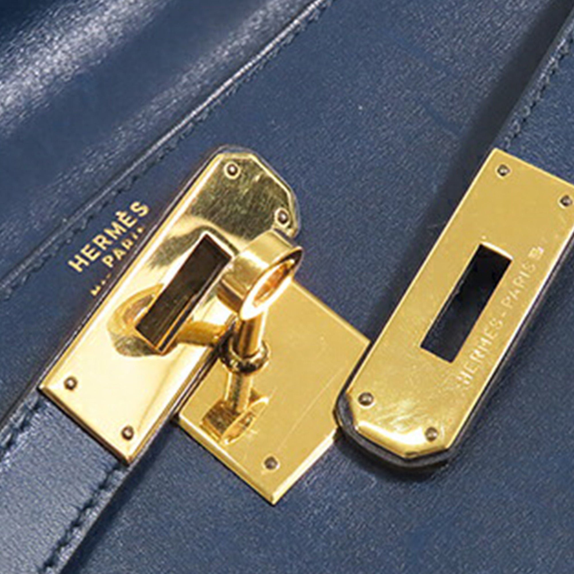 Hermes Hermès Box Calf Kelly Retourne 32 Blue Size ONE SIZE - 7 Thumbnail