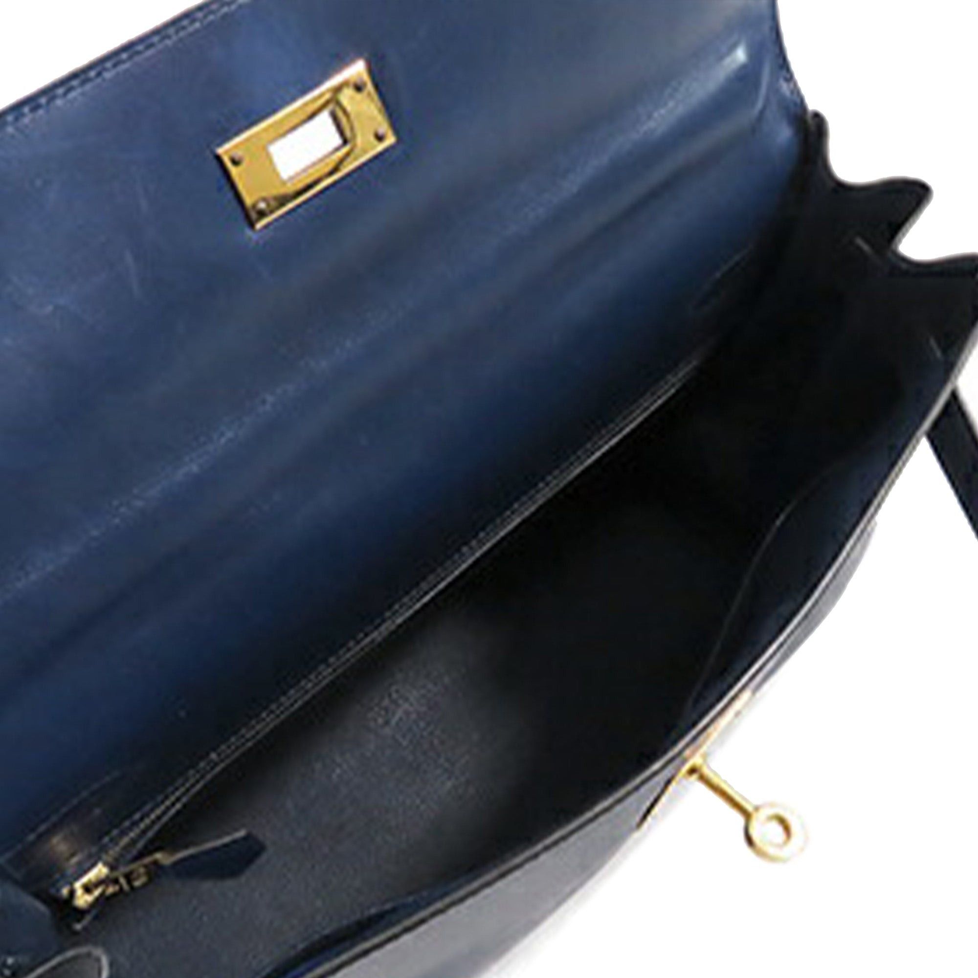 Hermes Hermès Box Calf Kelly Retourne 32 Blue Size ONE SIZE - 4 Thumbnail