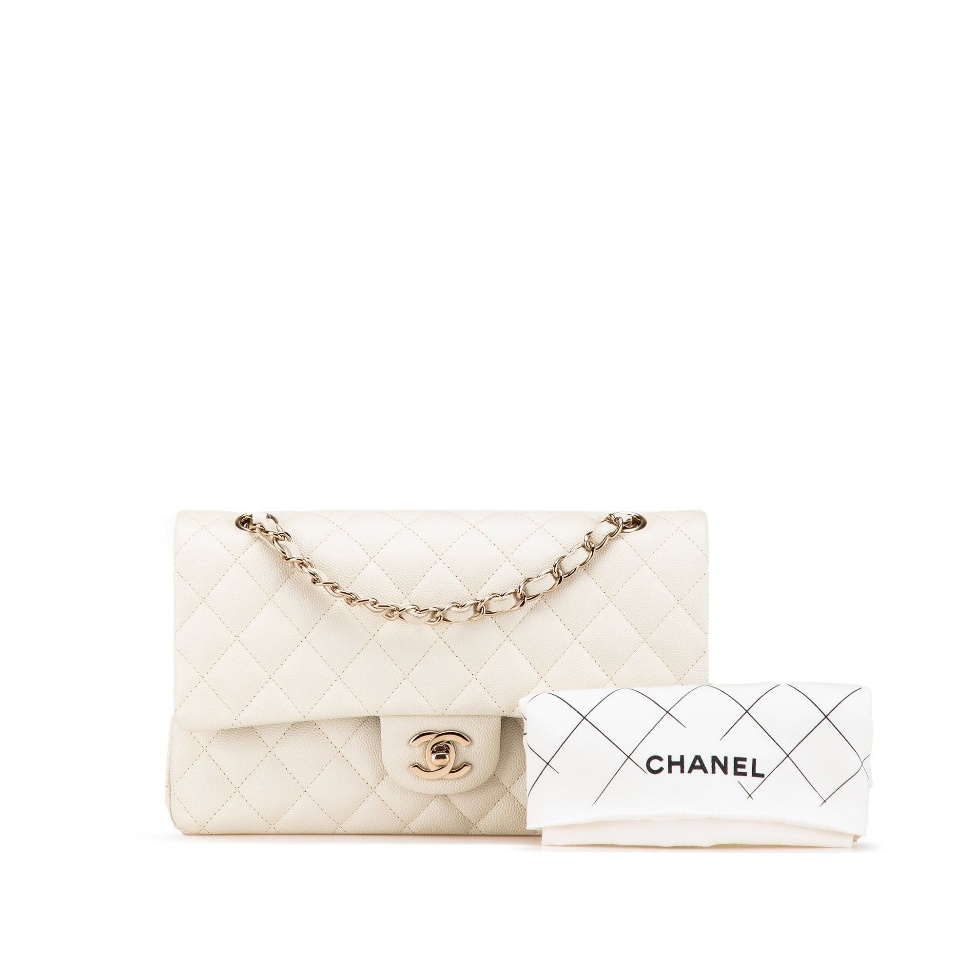 Chanel Chanel Medium Classic Caviar Double Flap White Size ONE SIZE - 15 Thumbnail