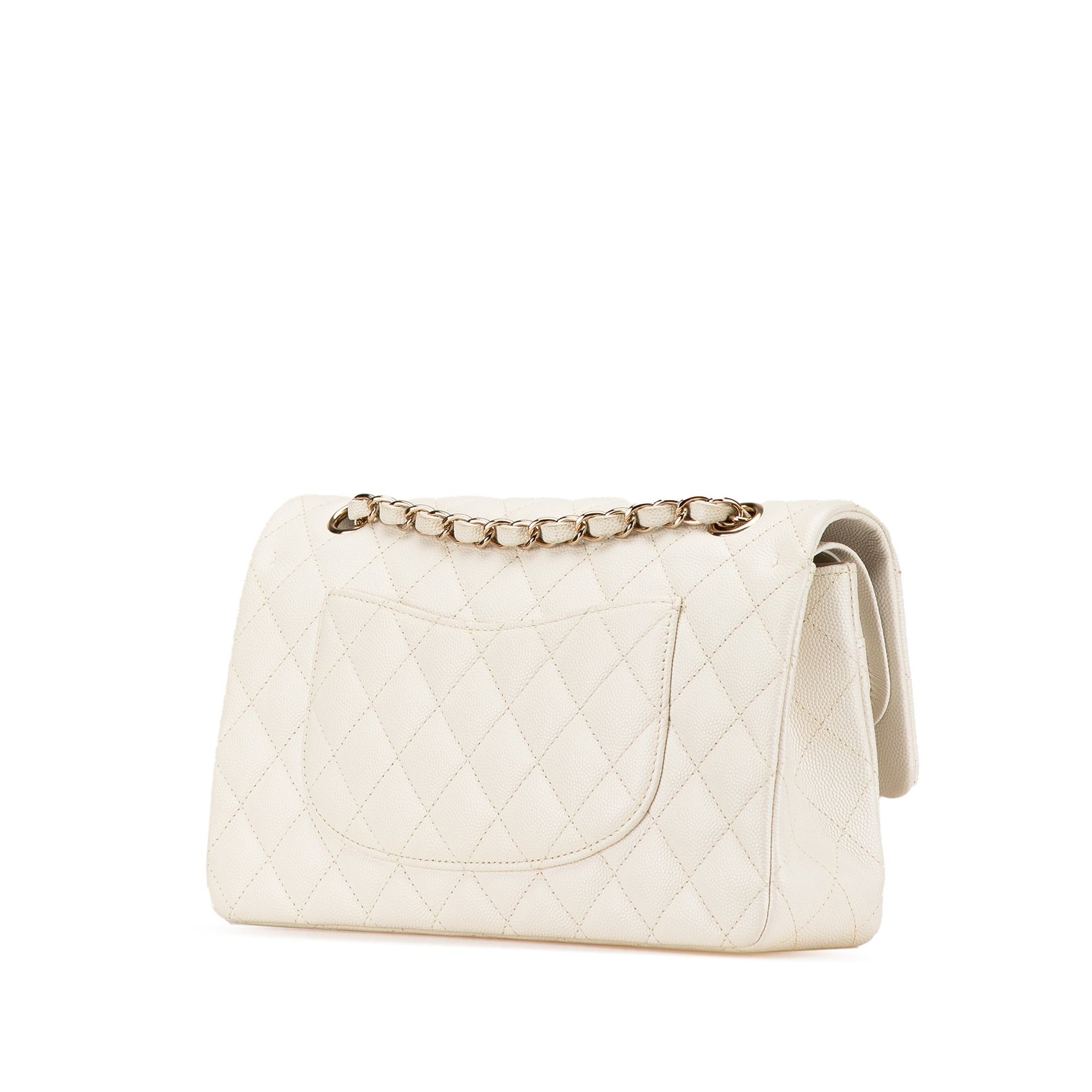Chanel Chanel Medium Classic Caviar Double Flap White Size ONE SIZE - 2 Thumbnail