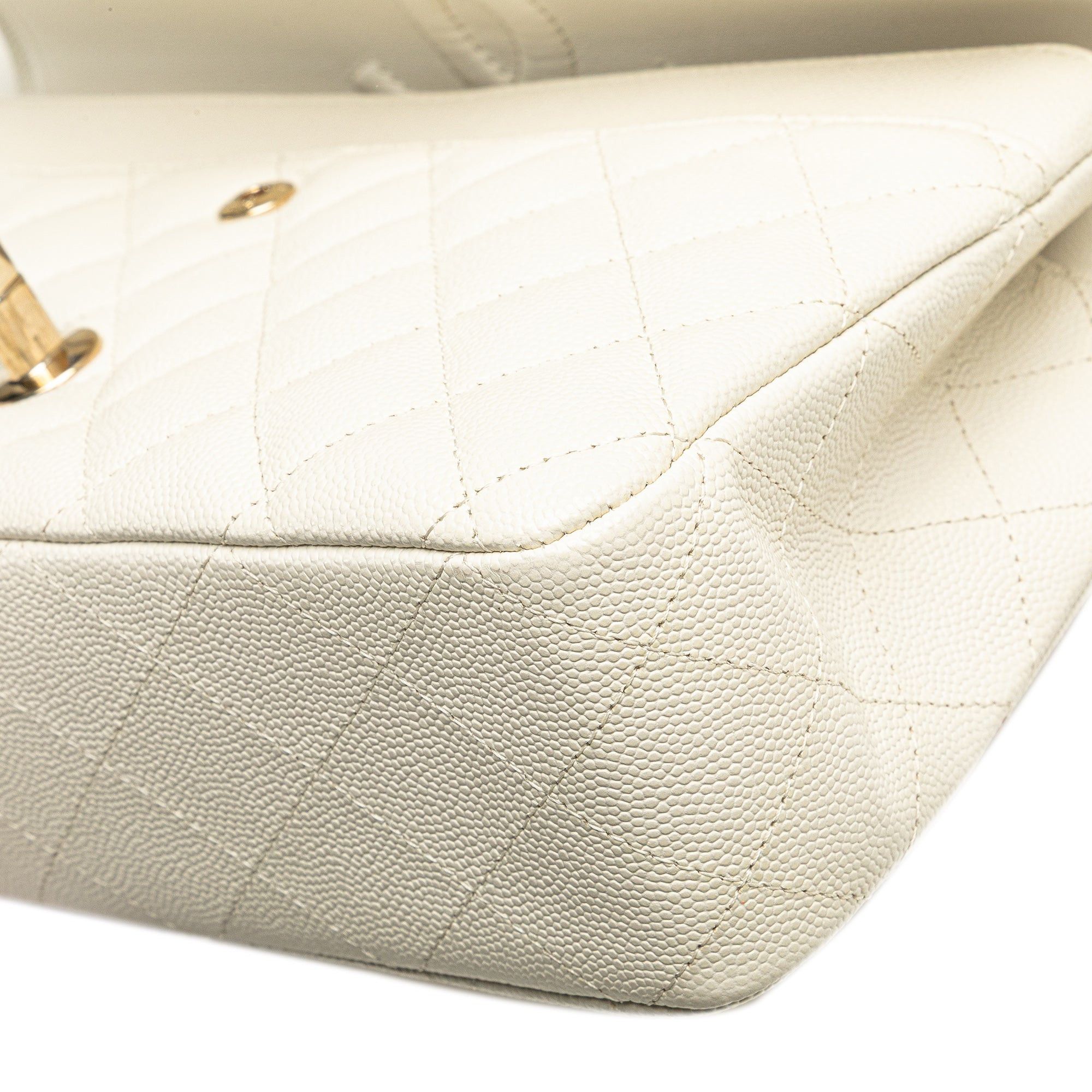 Chanel Chanel Medium Classic Caviar Double Flap White Size ONE SIZE - 8 Thumbnail