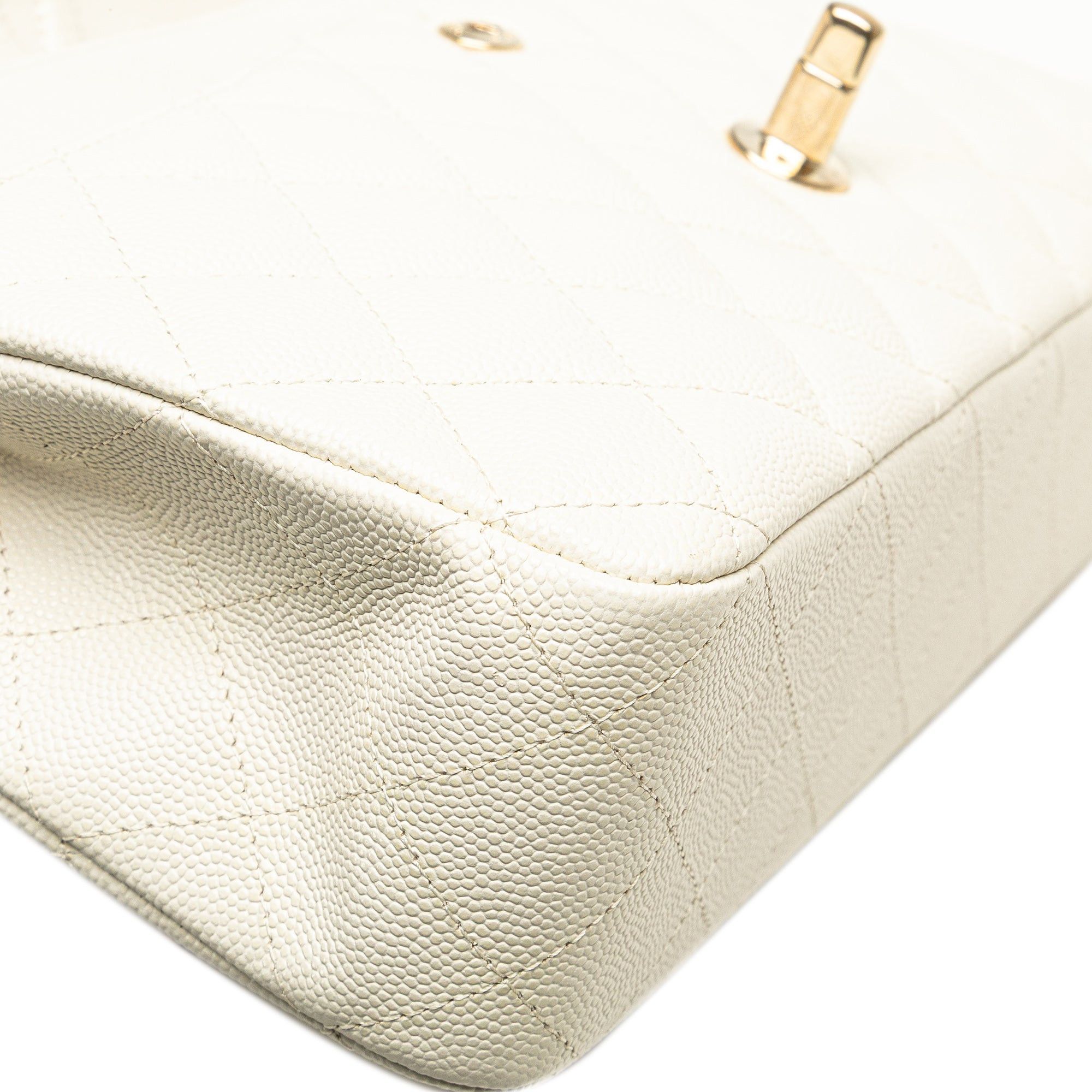 Chanel Chanel Medium Classic Caviar Double Flap White Size ONE SIZE - 7 Thumbnail