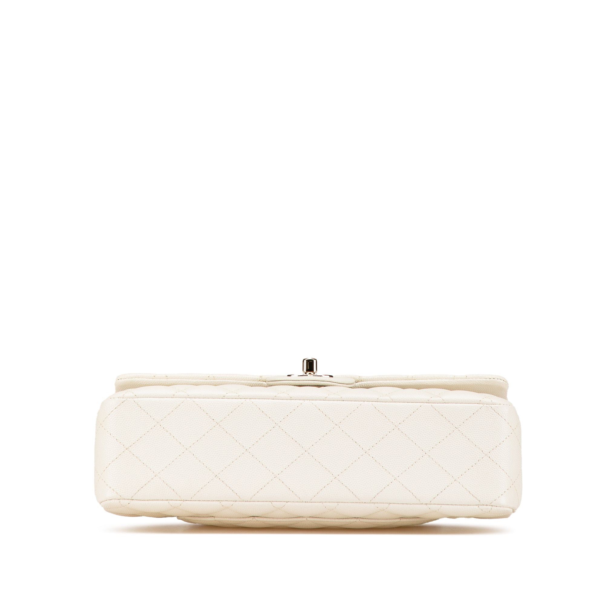 Chanel Chanel Medium Classic Caviar Double Flap White Size ONE SIZE - 3 Thumbnail