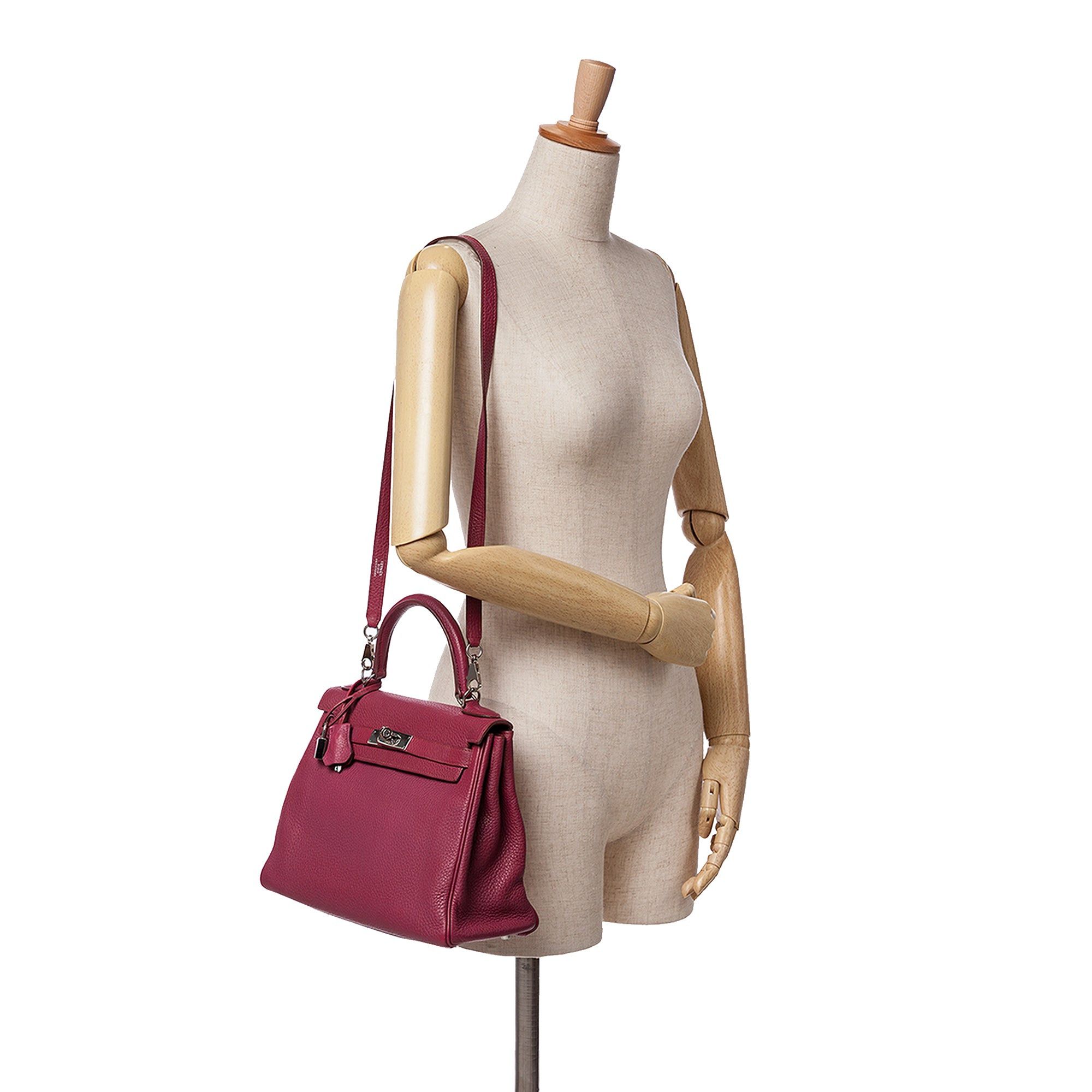 Hermes Hermès Clemence Kelly II Retourne 28 Red Size ONE SIZE - 10 Thumbnail