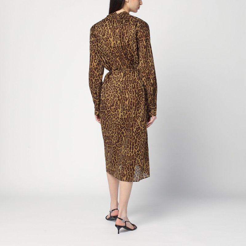 6397 6397 Leopard-Print Shirt Dress In Cotton Voile Size L / US 10 / IT 46 - 2 Thumbnail