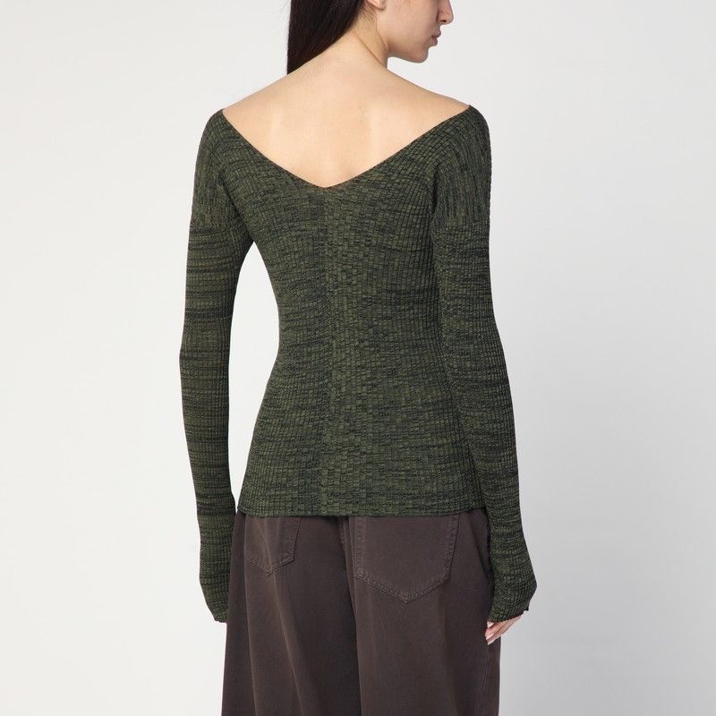 6397 6397 Double-V Military Green Sweater Size M / US 6-8 / IT 42-44 - 2 Thumbnail