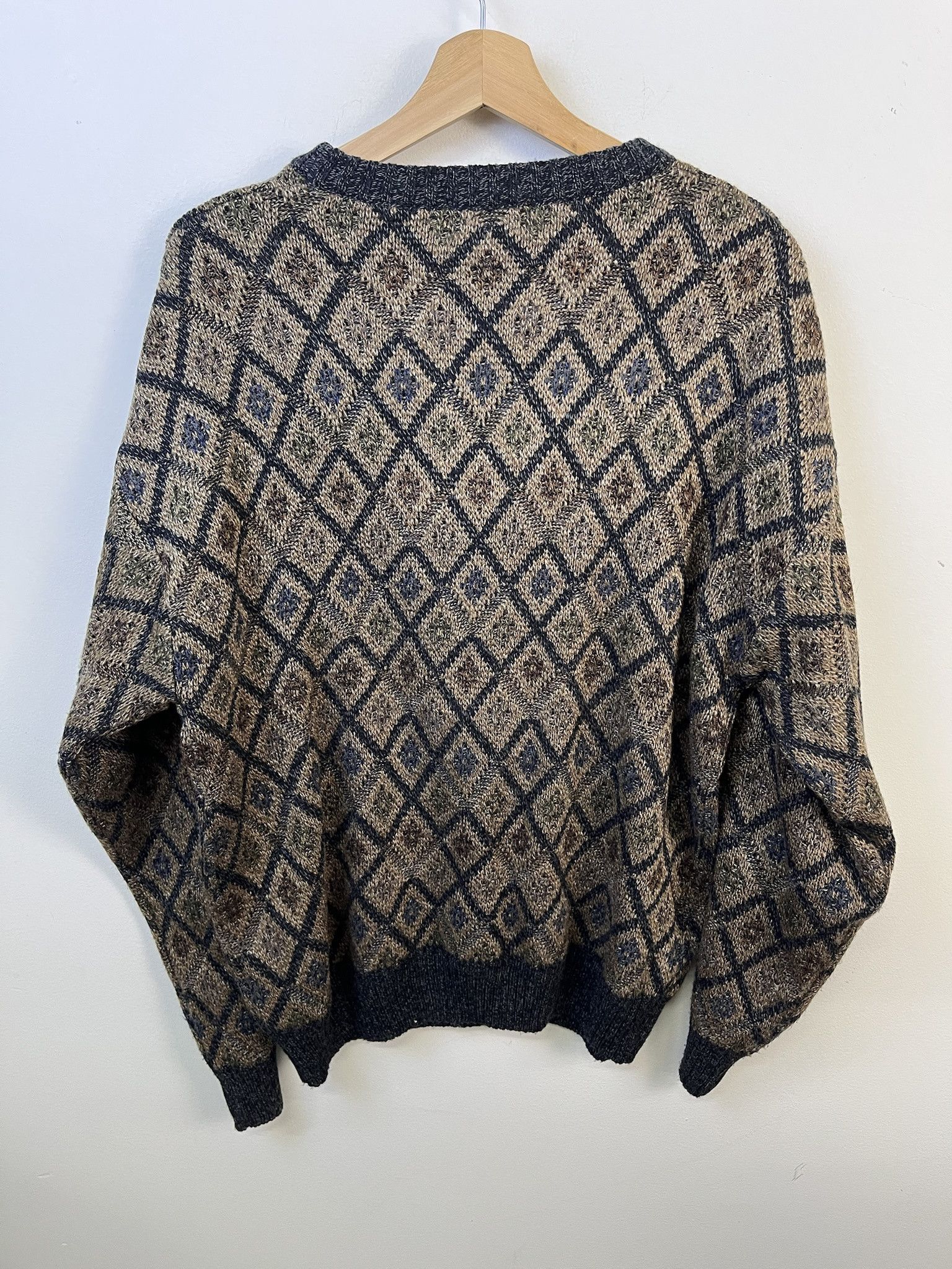Other Vintage Knit Sweater Diamond Gemstone Patterned Knit Sweater Size L Size US L / EU 52-54 / 3 - 3 Thumbnail