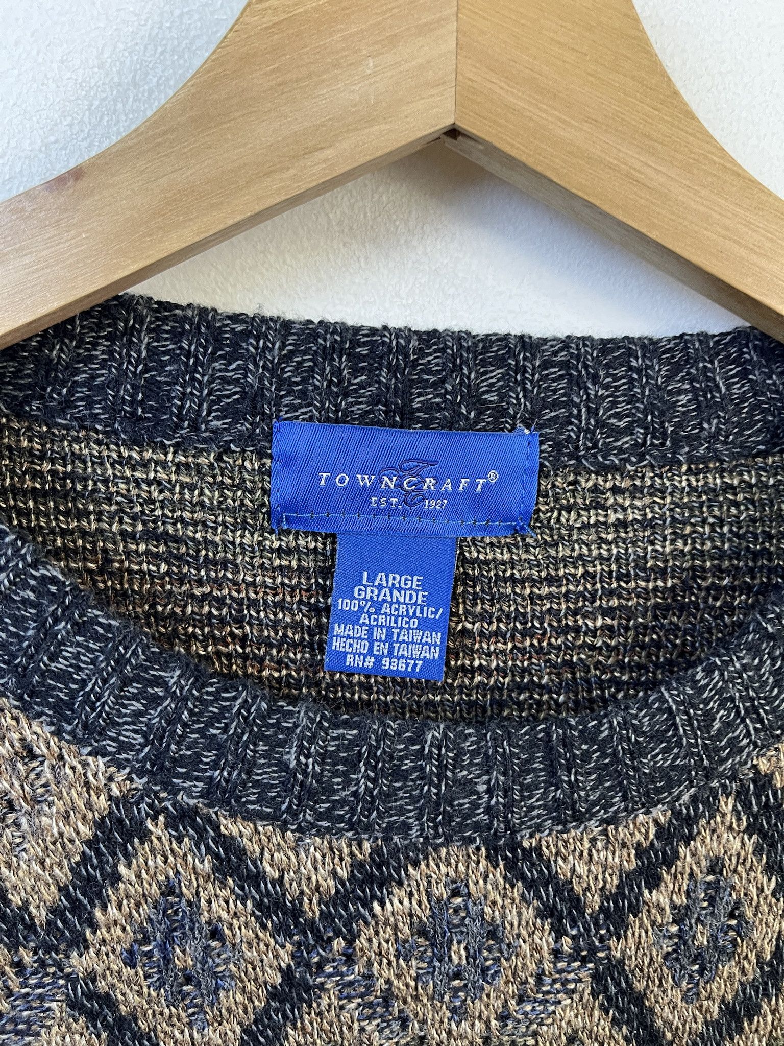 Other Vintage Knit Sweater Diamond Gemstone Patterned Knit Sweater Size L Size US L / EU 52-54 / 3 - 2 Thumbnail