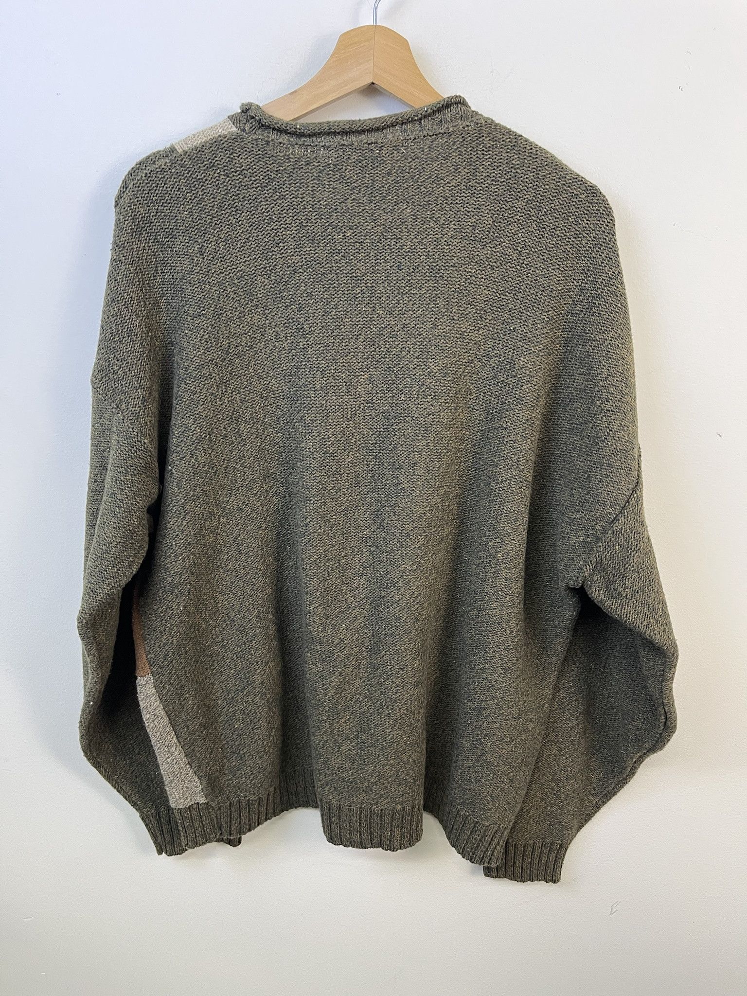 Other Vintage Knit Sweater Checkerboard Olive Heather Knit Sweater Size XL Size US XL / EU 56 / 4 - 3 Thumbnail
