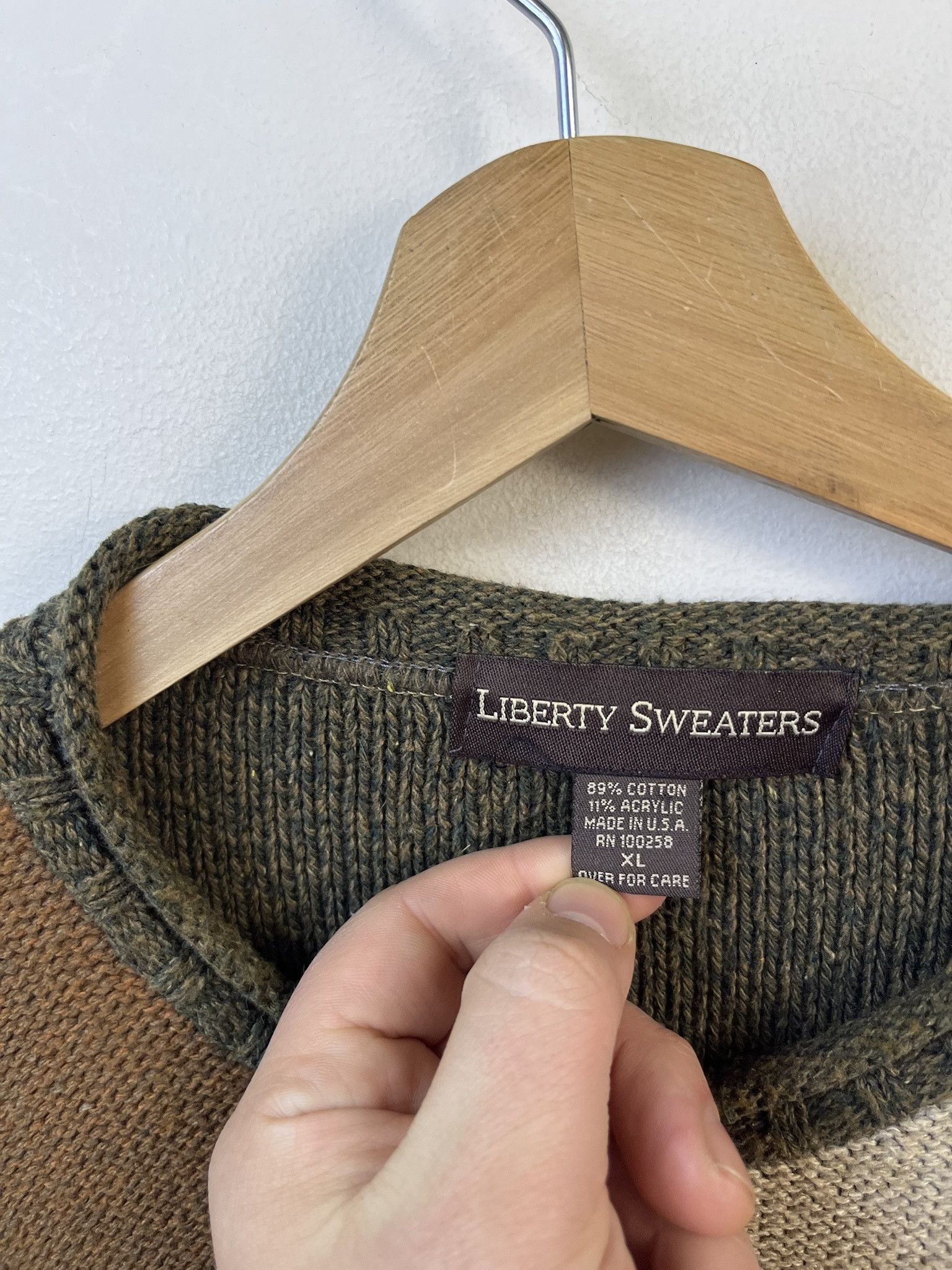 Other Vintage Knit Sweater Checkerboard Olive Heather Knit Sweater Size XL Size US XL / EU 56 / 4 - 2 Thumbnail