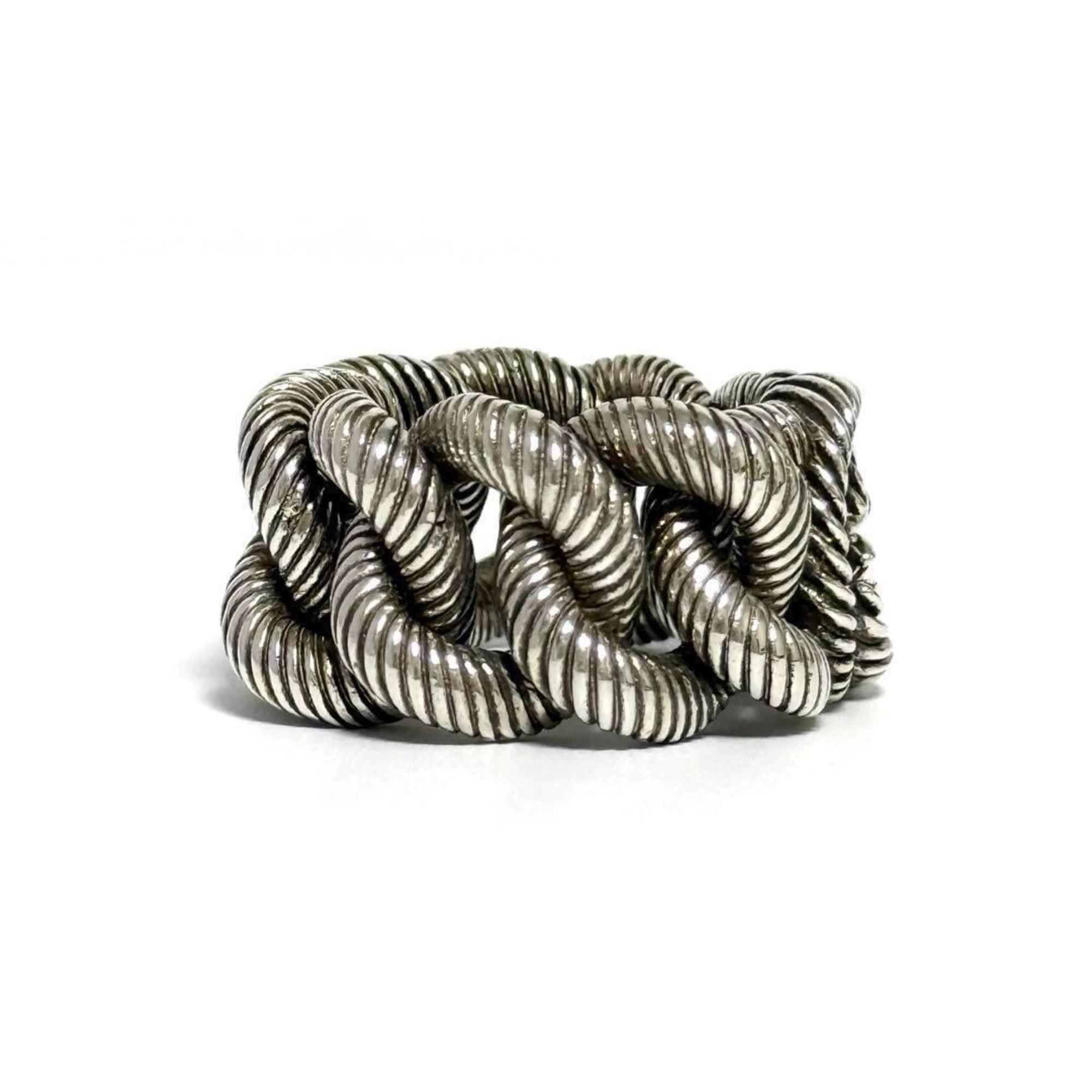 Gucci Gucci Men's Gourmet Chain Ring, Silver Size ONE SIZE - 2 Thumbnail