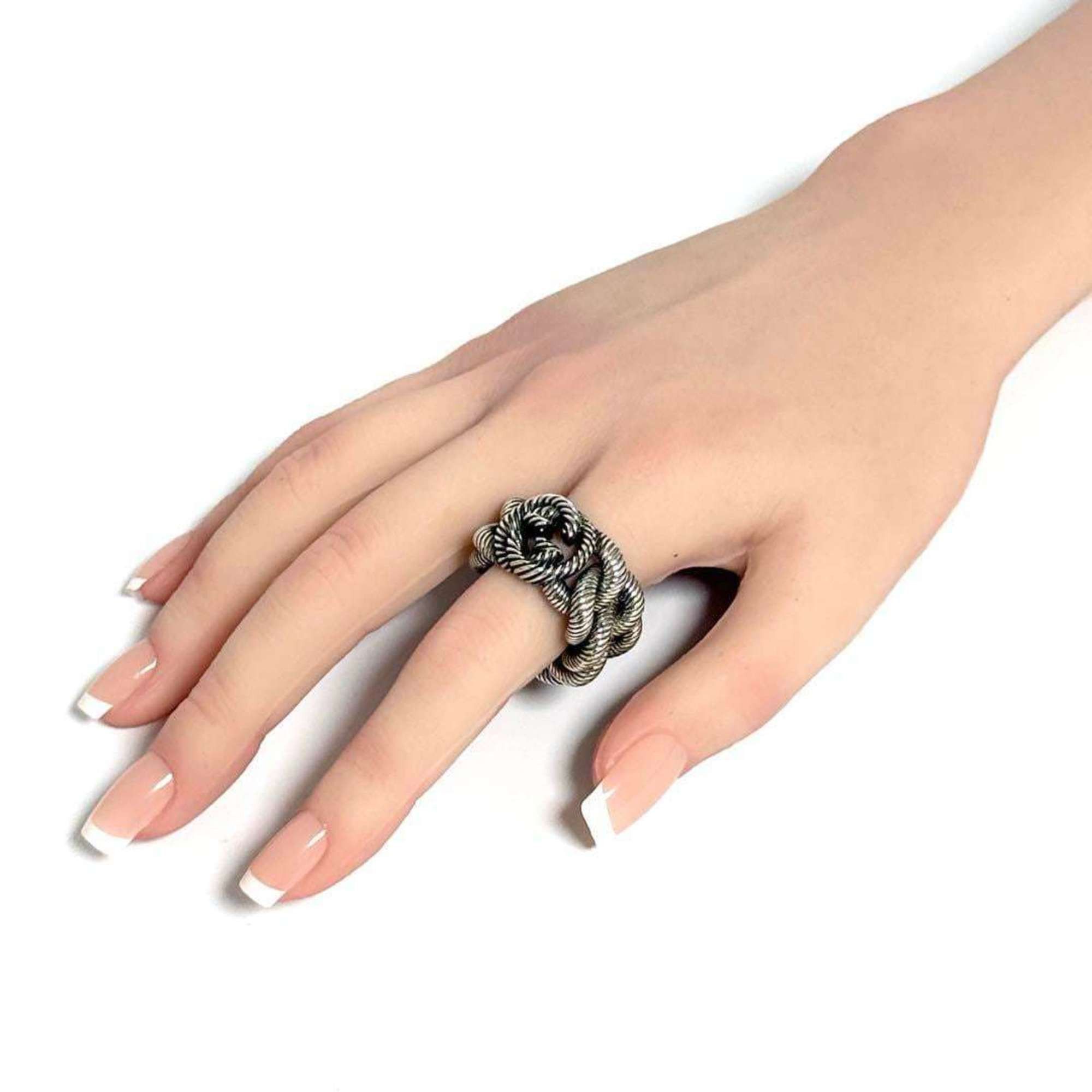 Gucci Gucci Men's Gourmet Chain Ring, Silver Size ONE SIZE - 10 Thumbnail