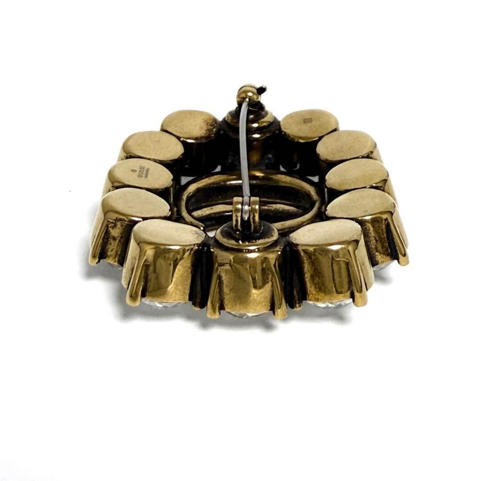 Gucci Gucci Women's Metal Double G Brooch Badge with Crystals Size ONE SIZE - 6 Thumbnail