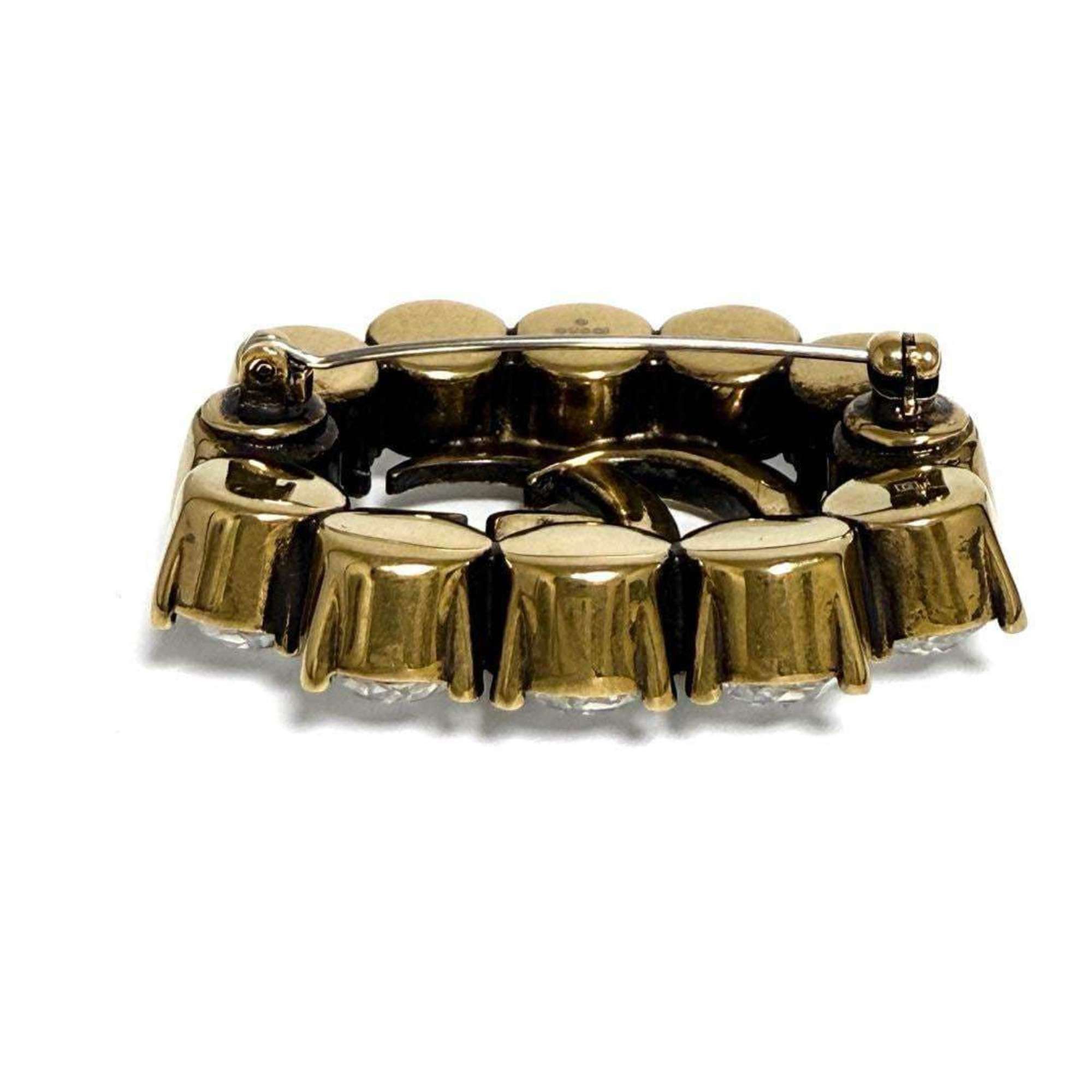 Gucci Gucci Women's Metal Double G Brooch Badge with Crystals Size ONE SIZE - 7 Thumbnail