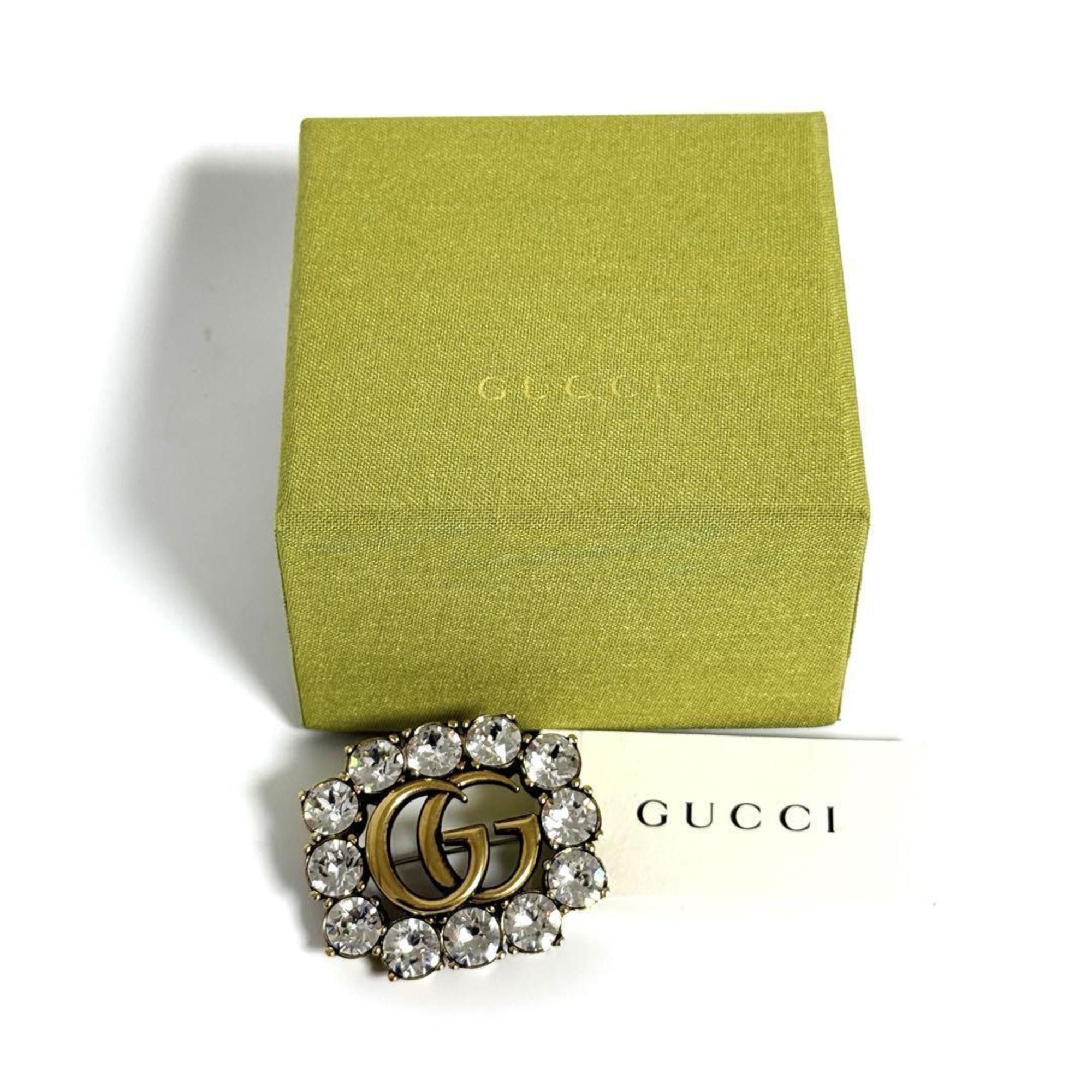 Gucci Gucci Women's Metal Double G Brooch Badge with Crystals Size ONE SIZE - 10 Thumbnail