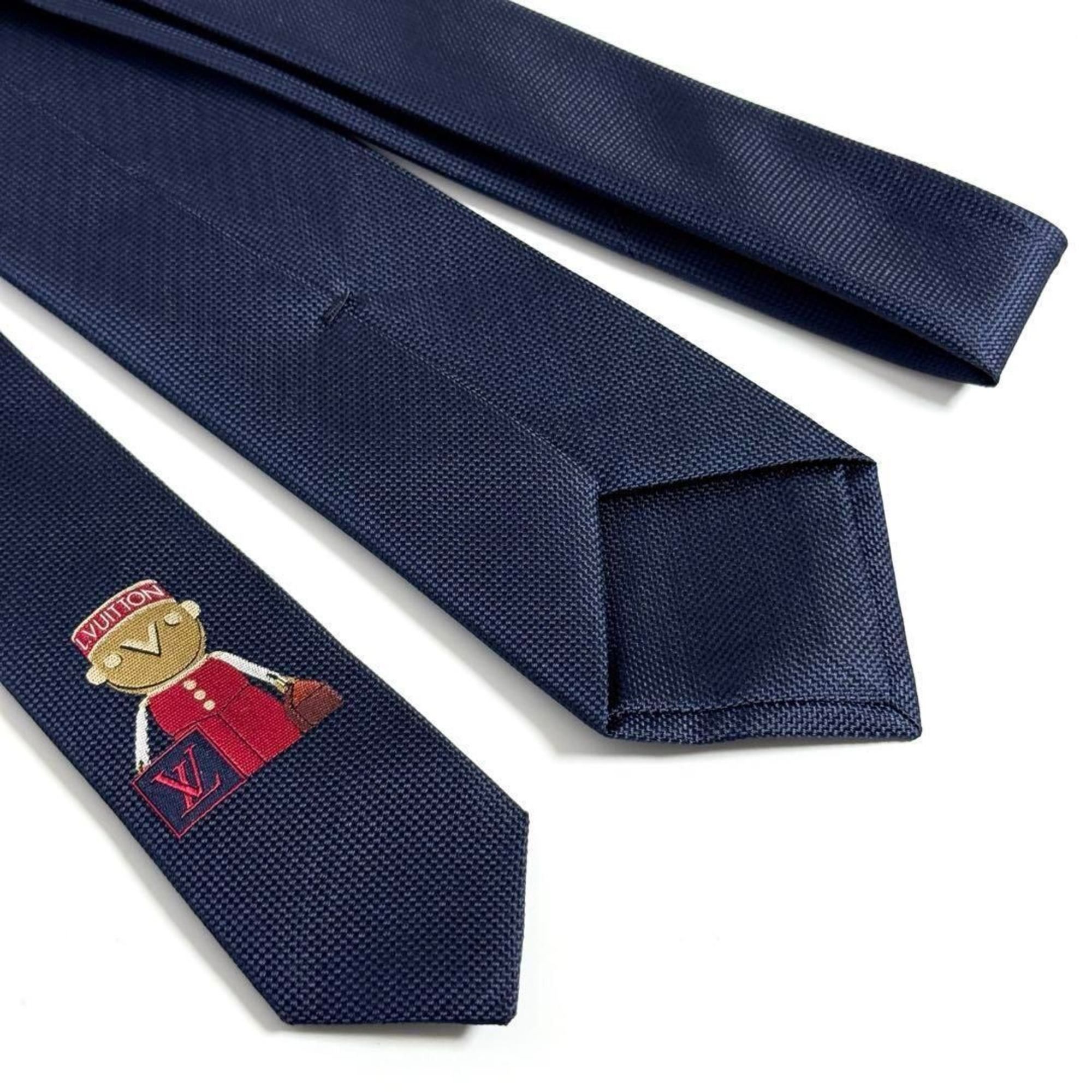 Louis Vuitton Louis Vuitton Necktie Cravat LV Gaston Navy Size ONE SIZE - 6 Thumbnail