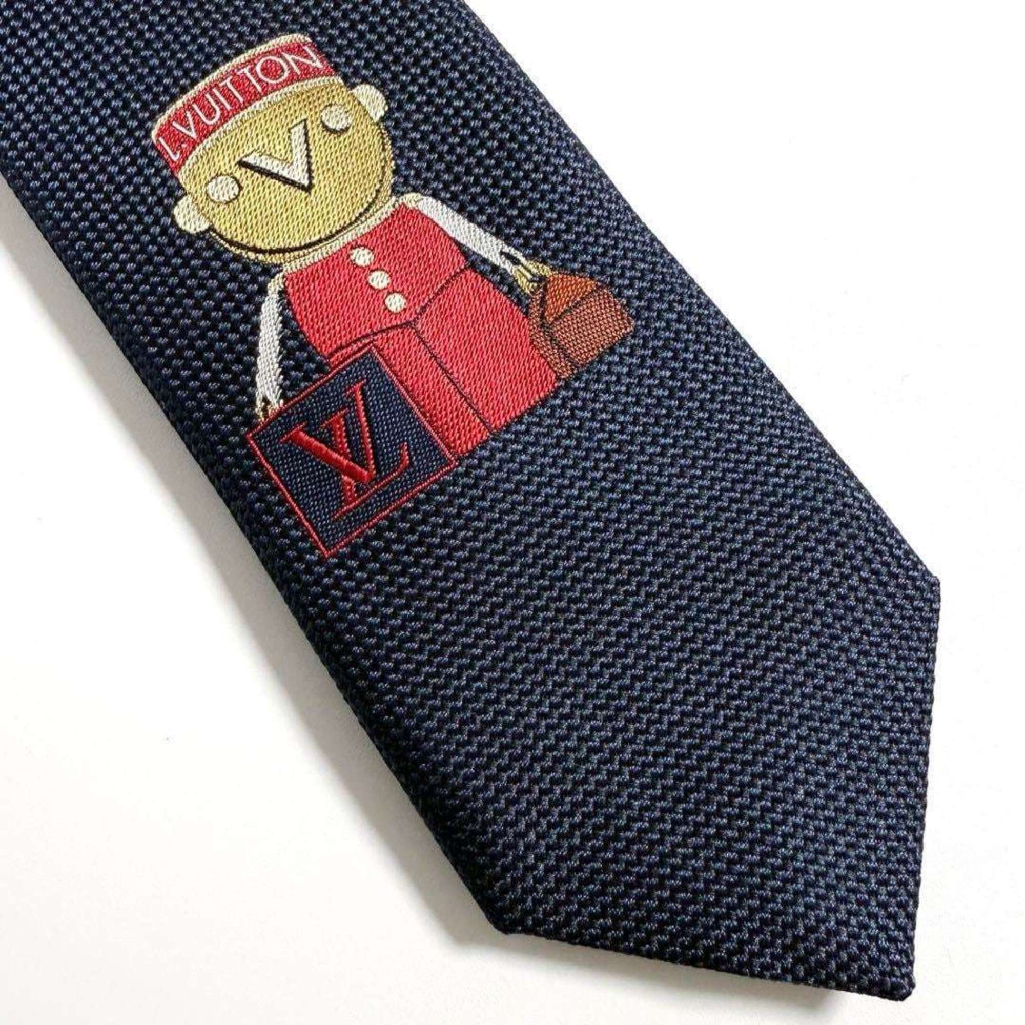 Louis Vuitton Louis Vuitton Necktie Cravat LV Gaston Navy Size ONE SIZE - 7 Thumbnail