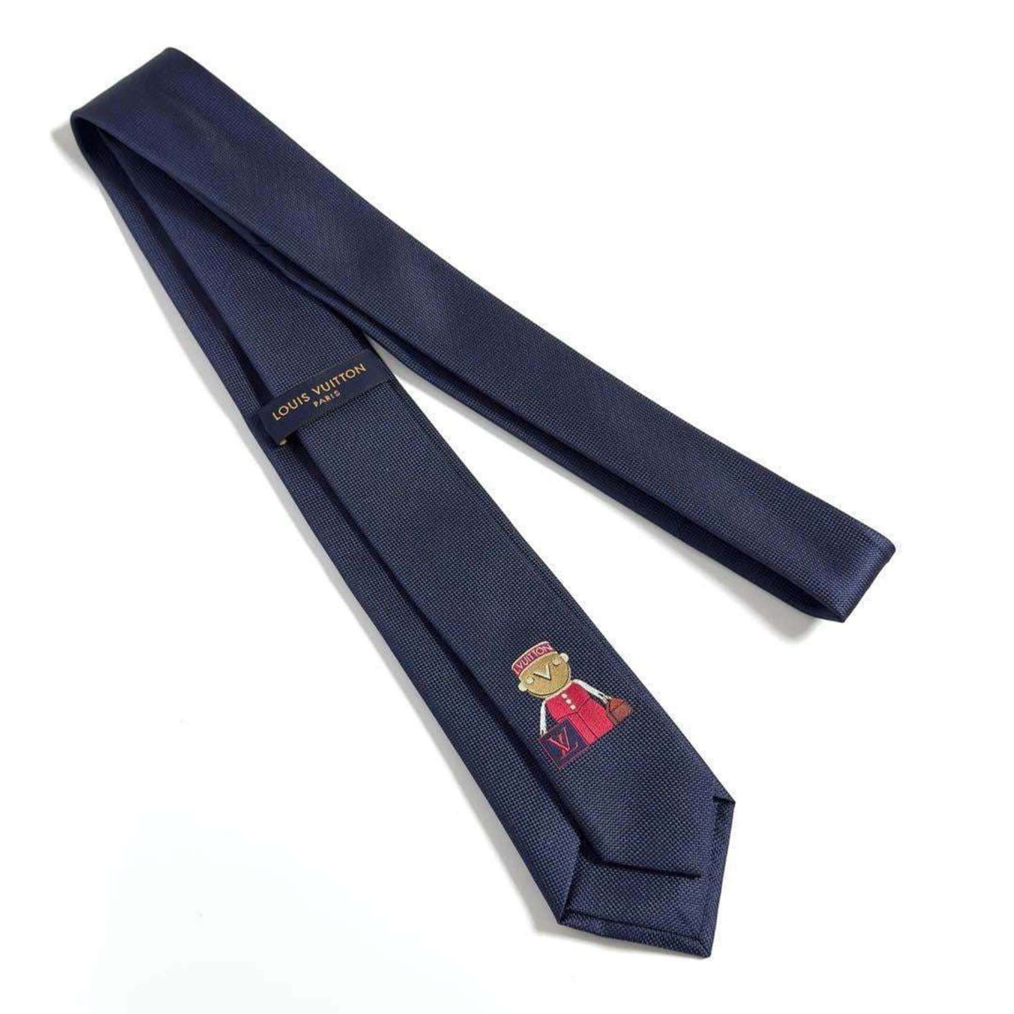 Louis Vuitton Louis Vuitton Necktie Cravat LV Gaston Navy Size ONE SIZE - 2 Thumbnail