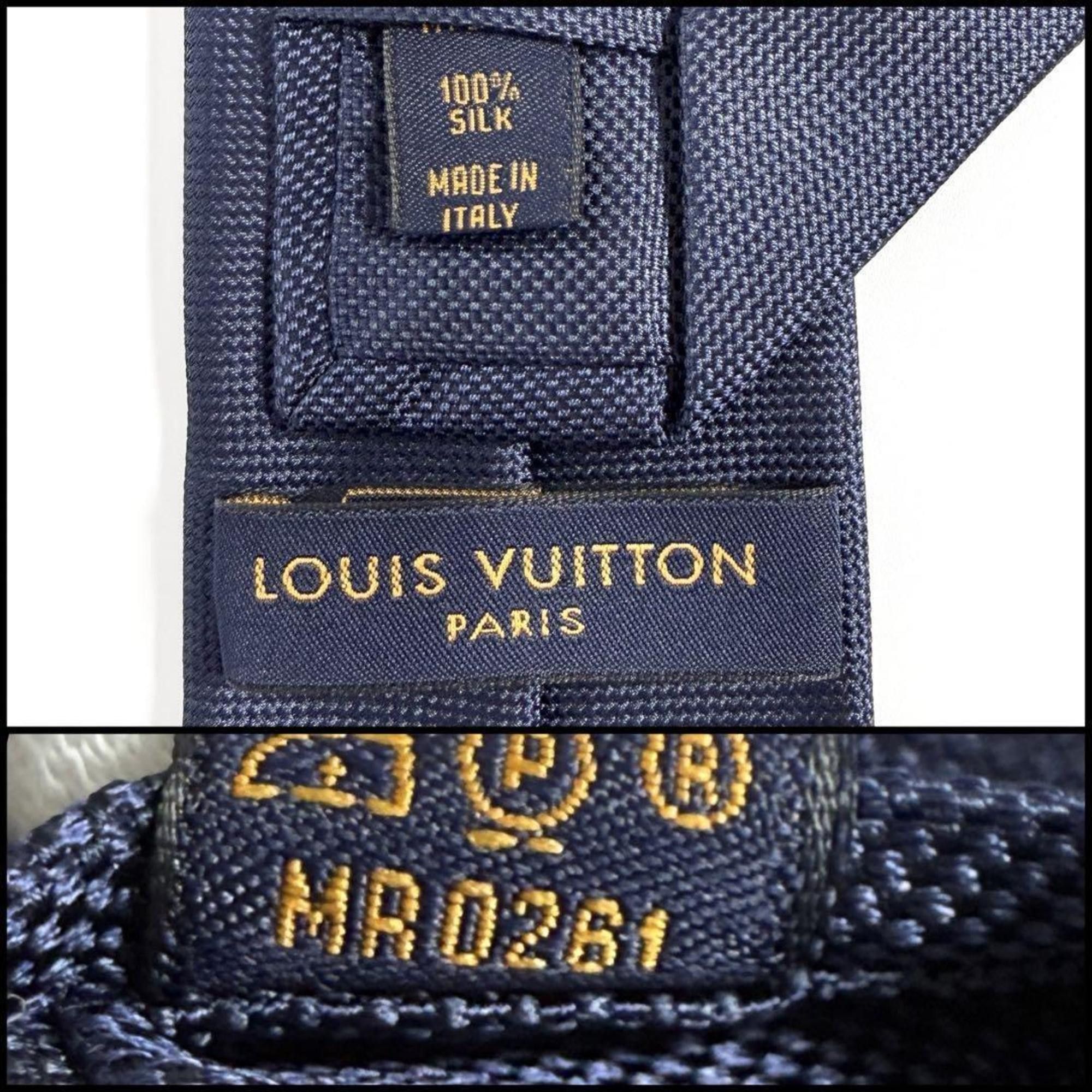 Louis Vuitton Louis Vuitton Necktie Cravat LV Gaston Navy Size ONE SIZE - 9 Thumbnail
