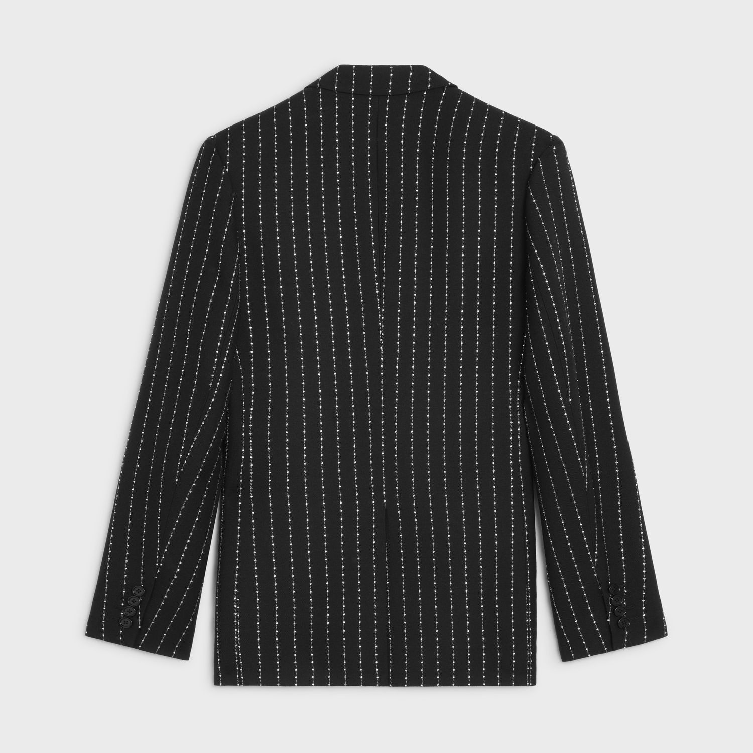 Celine Embroidered Classic Jacket in Striped Wool Size US XL / EU 56 / 4 - 2 Thumbnail