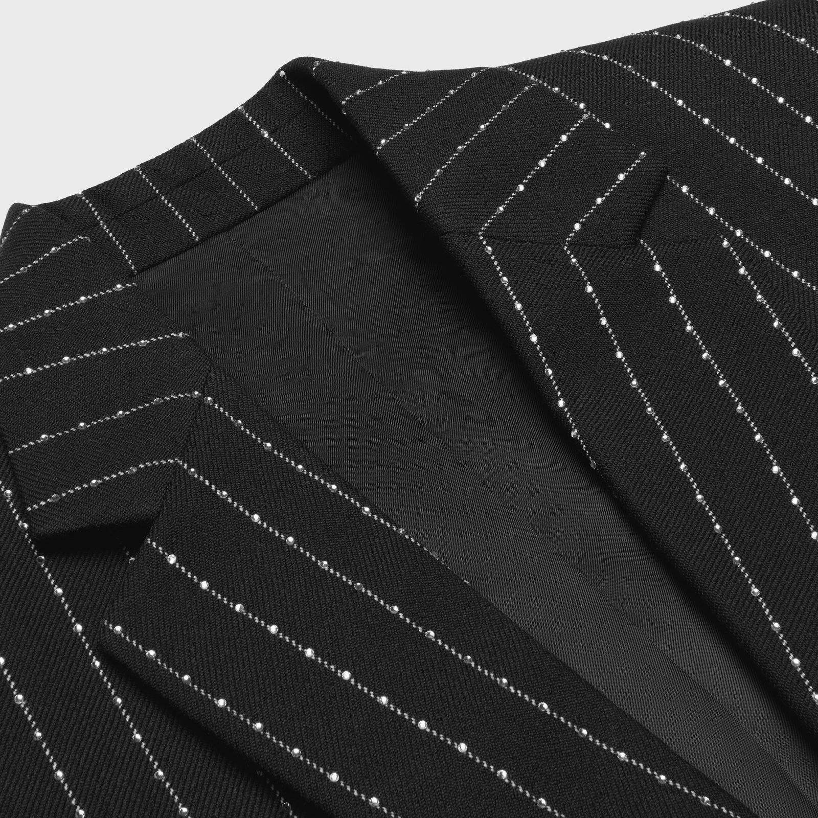 Celine Embroidered Classic Jacket in Striped Wool Size US XXL / EU 58 / 5 - 3 Thumbnail