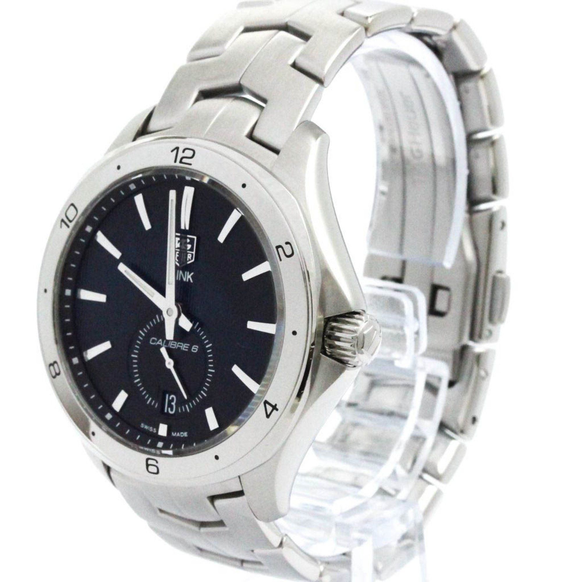 Tag Heuer Polished TAG HEUER Link Calibre 6 Steel Automatic Mens Watch WAT2110 BF571708 Size ONE SIZE - 2 Thumbnail