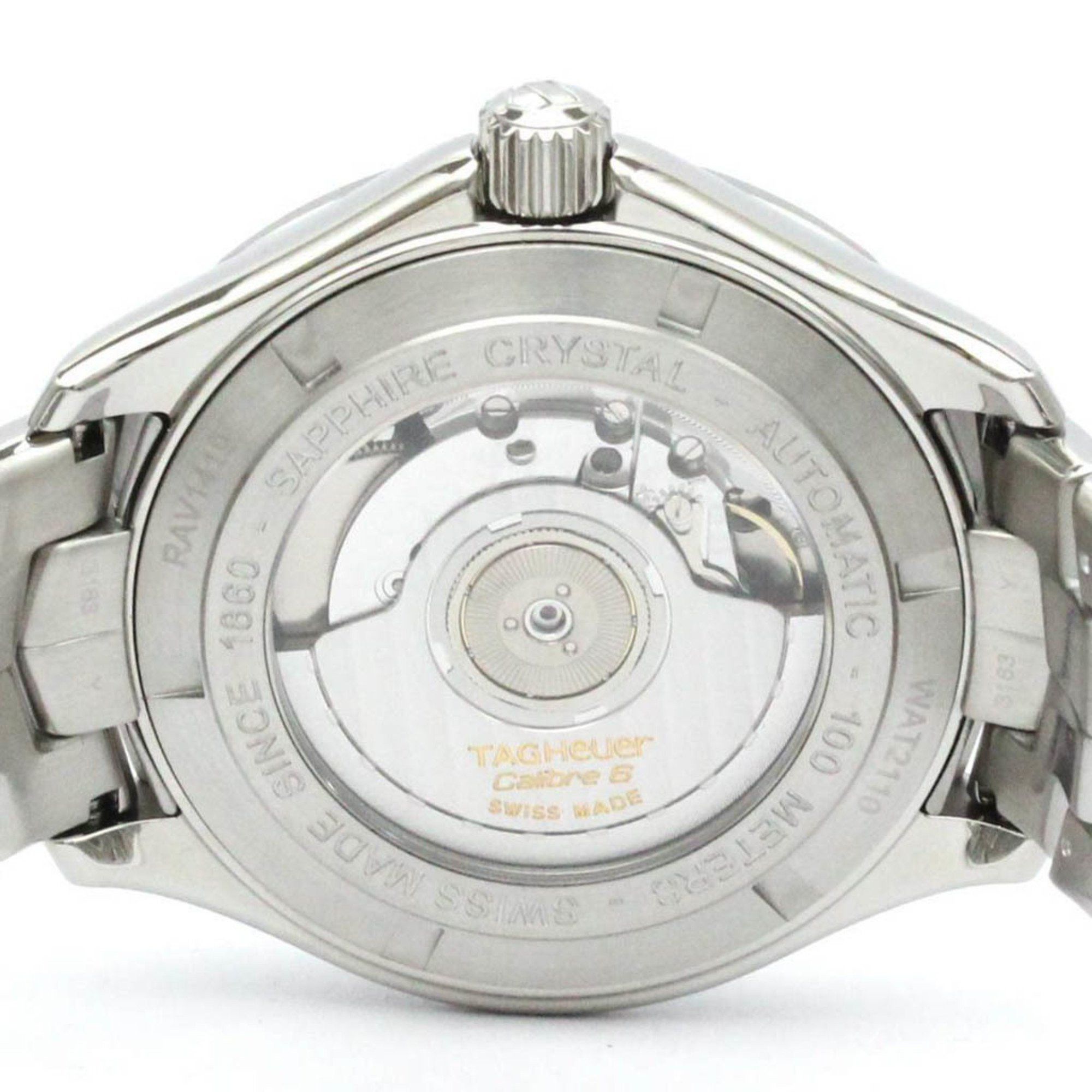 Tag Heuer Polished TAG HEUER Link Calibre 6 Steel Automatic Mens Watch WAT2110 BF571708 Size ONE SIZE - 6 Thumbnail