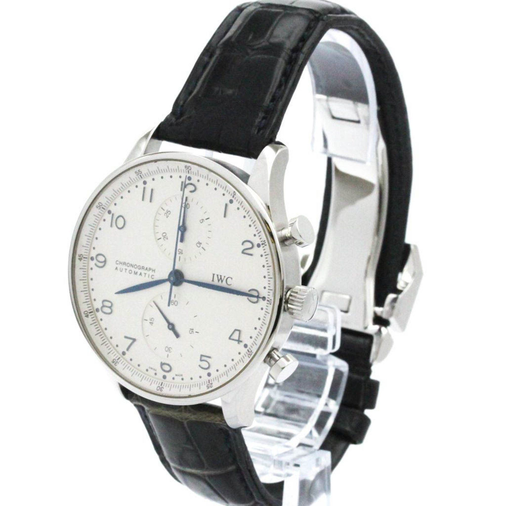 IWC Schaffhausen Polished IWC Portugieser Chronograph Automatic Steel Watch IW371417 BF581028 Size ONE SIZE - 2 Thumbnail