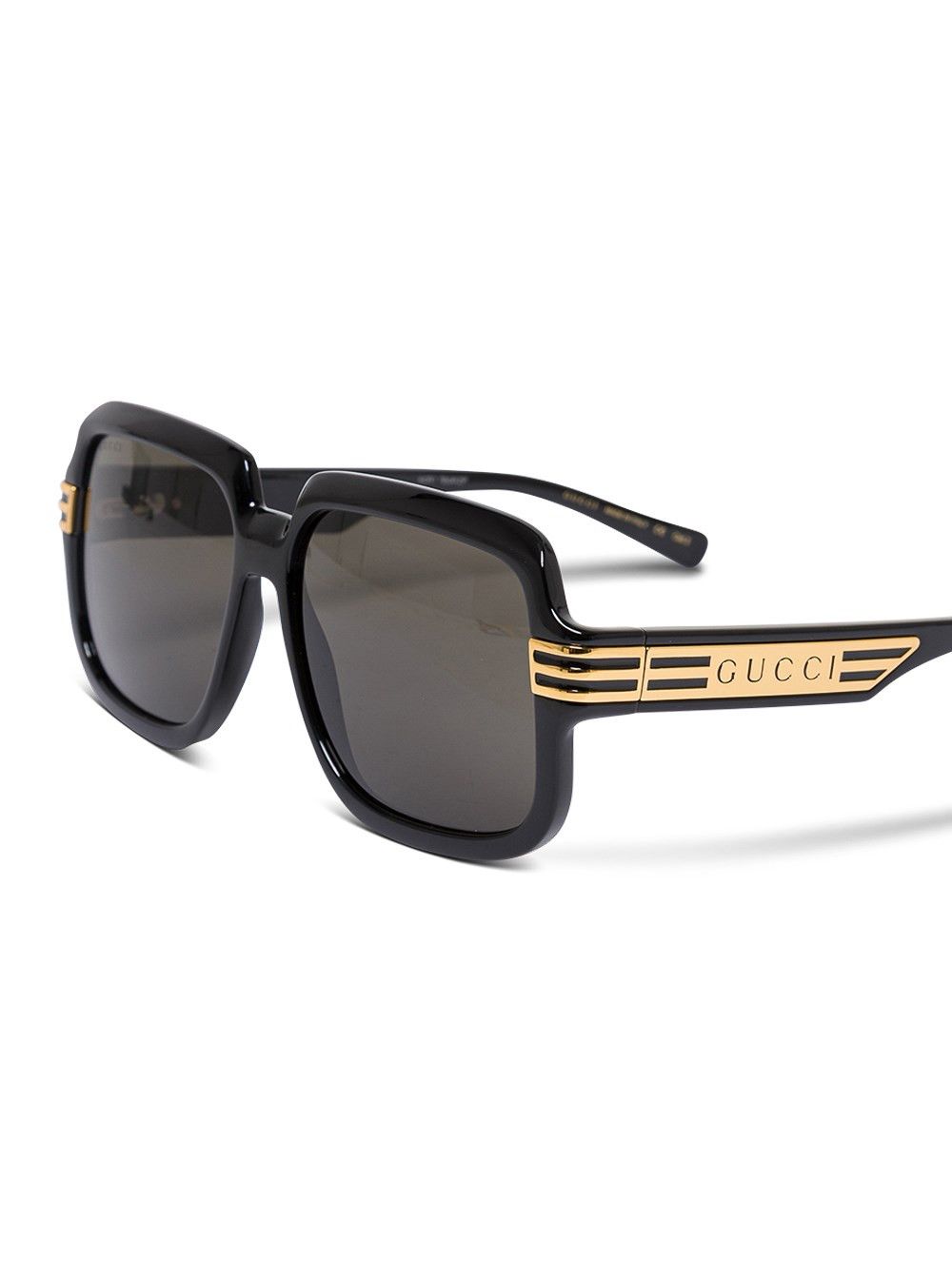 Gucci Square Black Sunglasses Size ONE SIZE - 3 Thumbnail