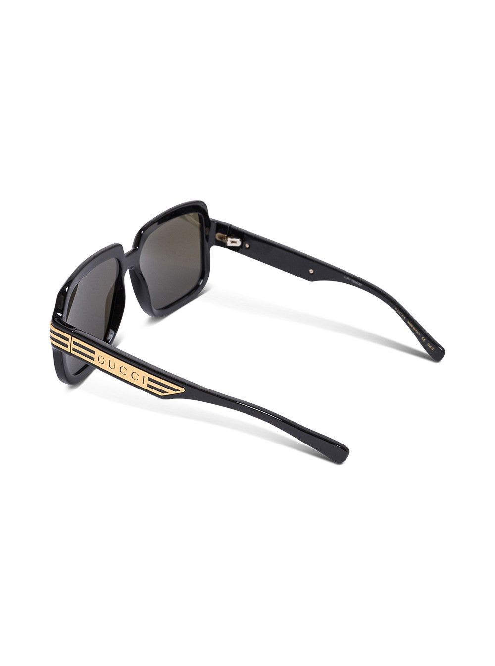 Gucci Square Black Sunglasses Size ONE SIZE - 2 Thumbnail