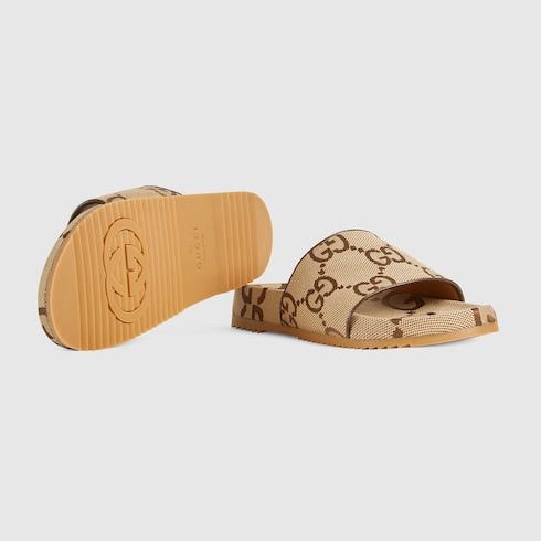 Gucci Gucci Maxi GG Canvas Slide Sandals SIZE 9 Size ONE SIZE - 3 Thumbnail