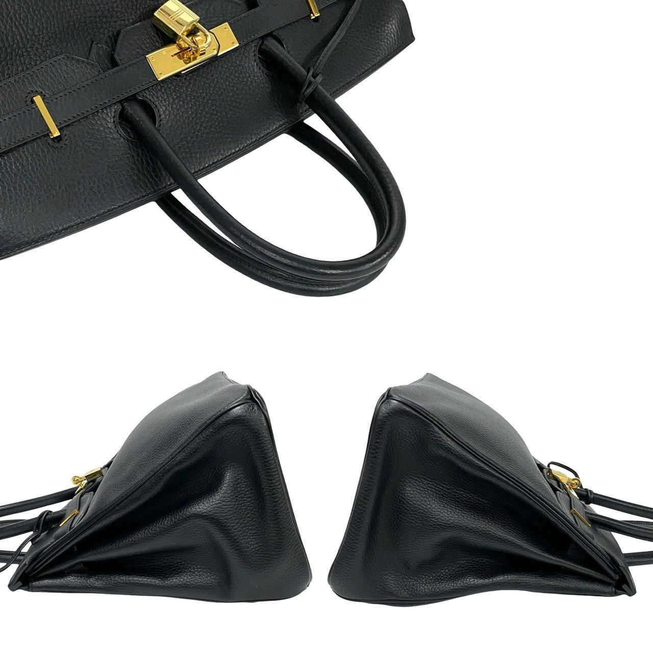Hermes Hermes Handbag Black Leather Size ONE SIZE - 5 Thumbnail