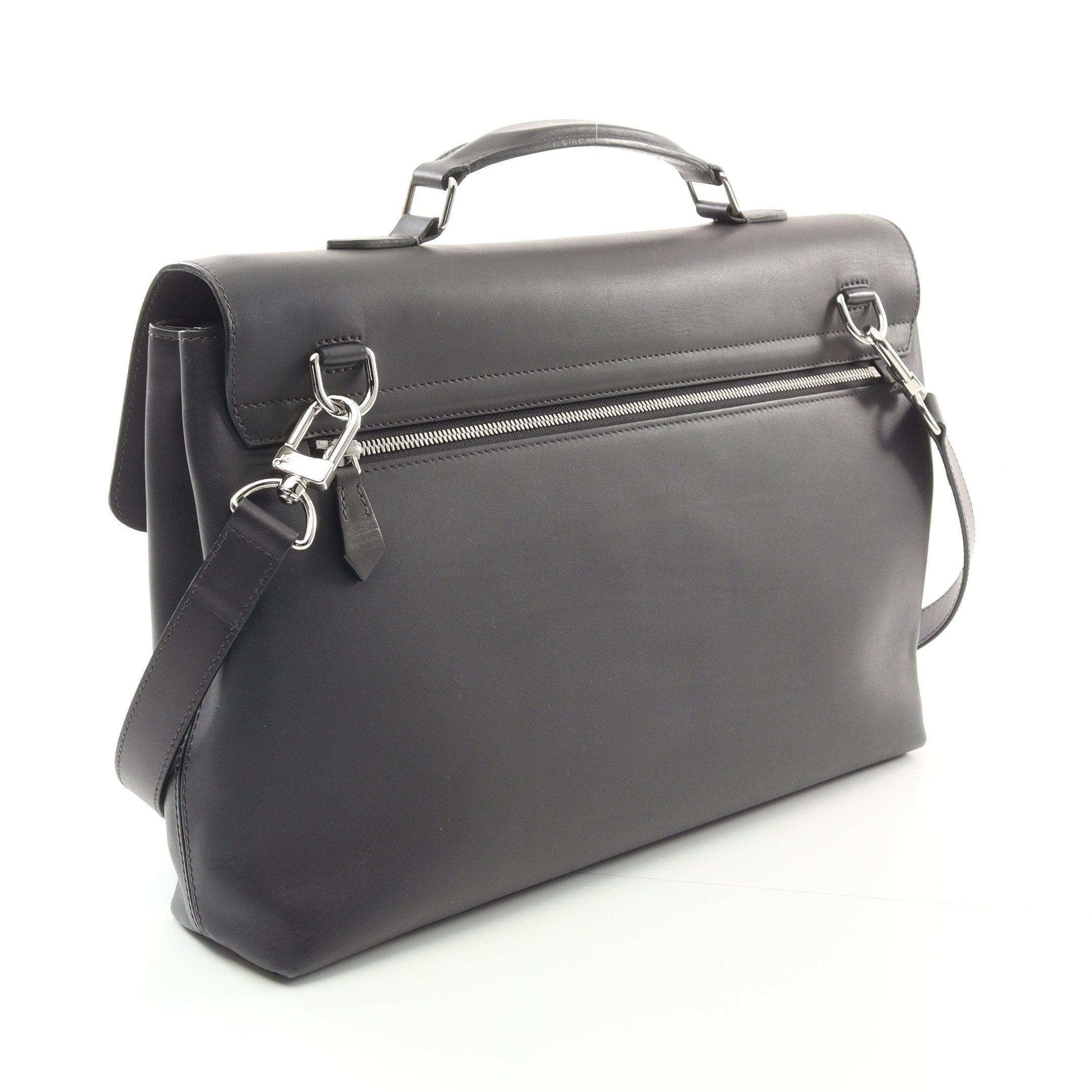Louis Vuitton Louis Vuitton Cartable Cuir Ombre Anthracite Business Bag Leather Dark Gray Size ONE SIZE - 2 Thumbnail
