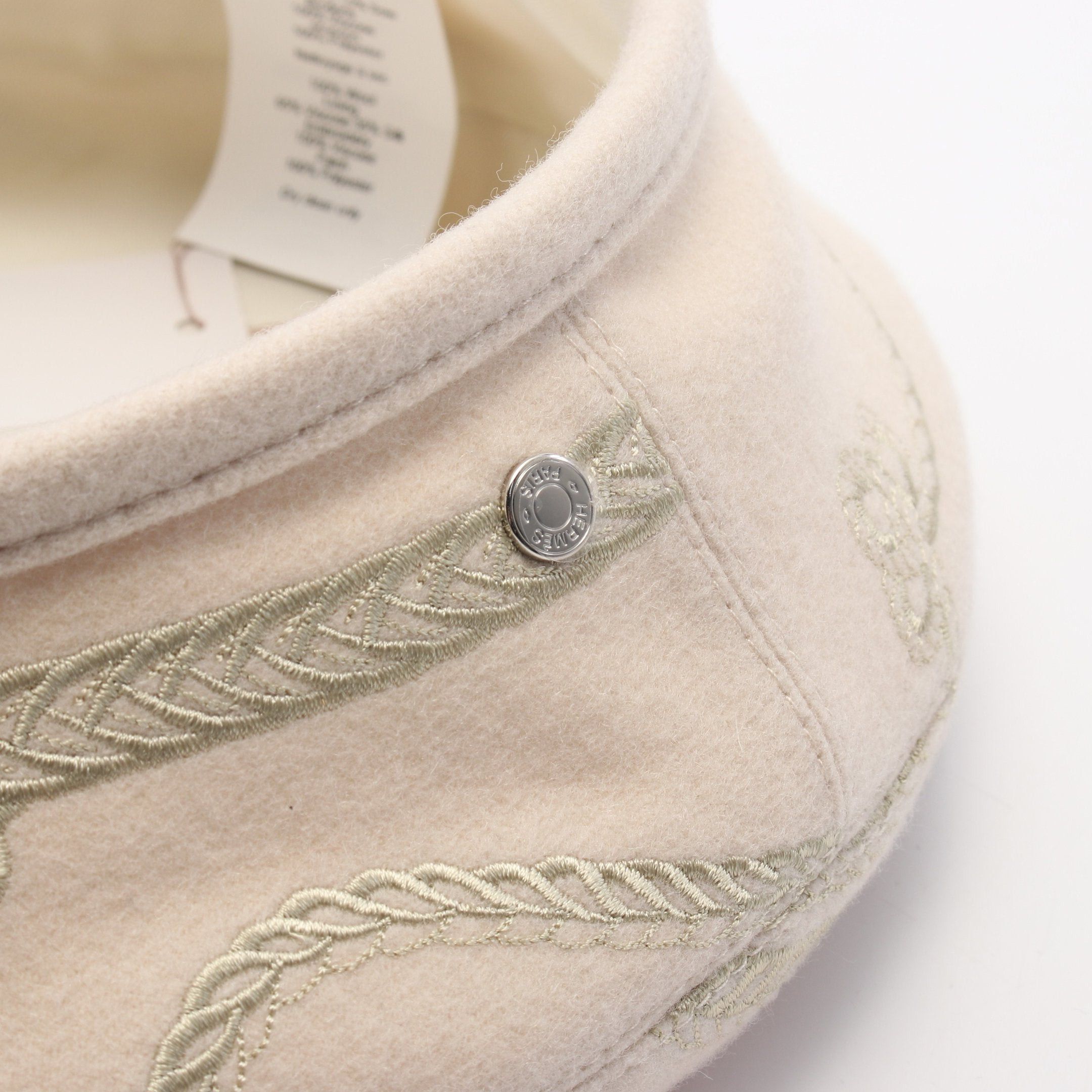Hermes Hermes Saint Honore Ann Finesse Serie Beret Hat Wool Beige Size ONE SIZE - 6 Thumbnail