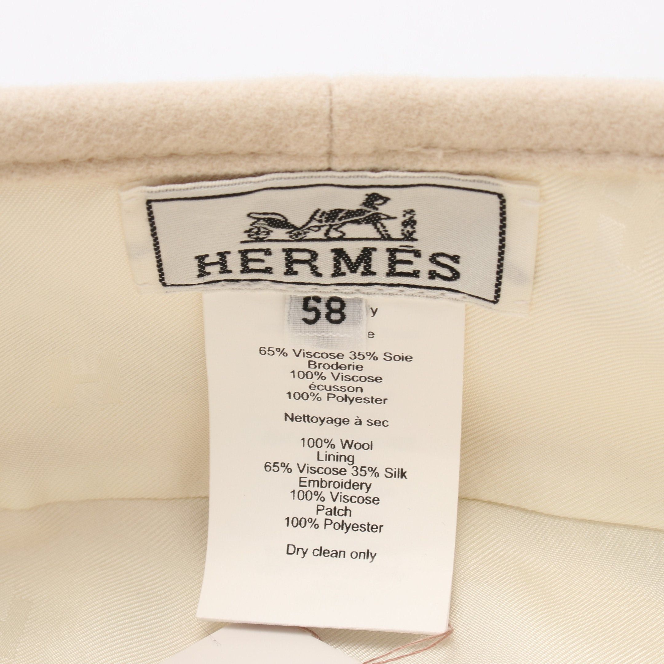 Hermes Hermes Saint Honore Ann Finesse Serie Beret Hat Wool Beige Size ONE SIZE - 4 Thumbnail