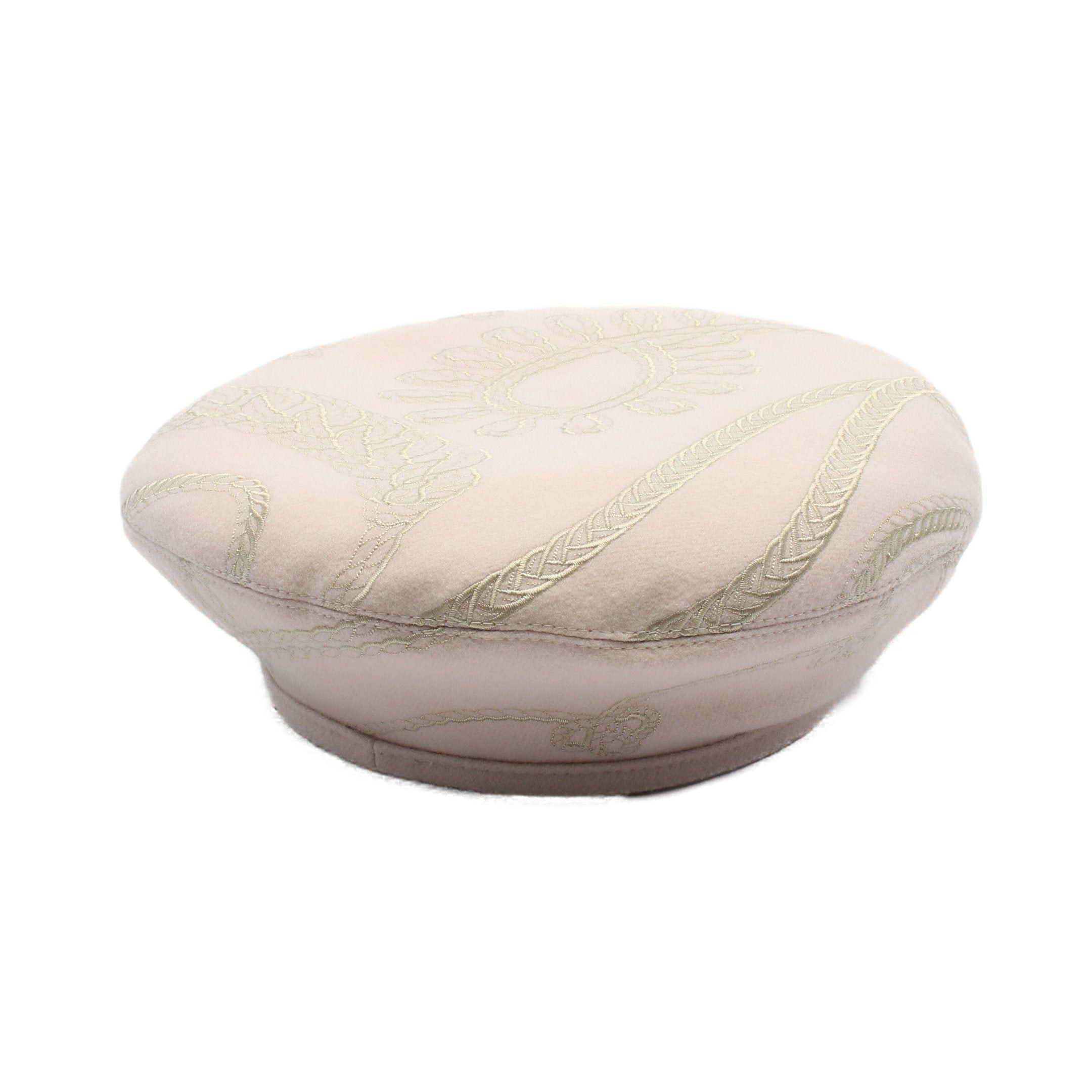 Hermes Hermes Saint Honore Ann Finesse Serie Beret Hat Wool Beige Size ONE SIZE - 2 Thumbnail