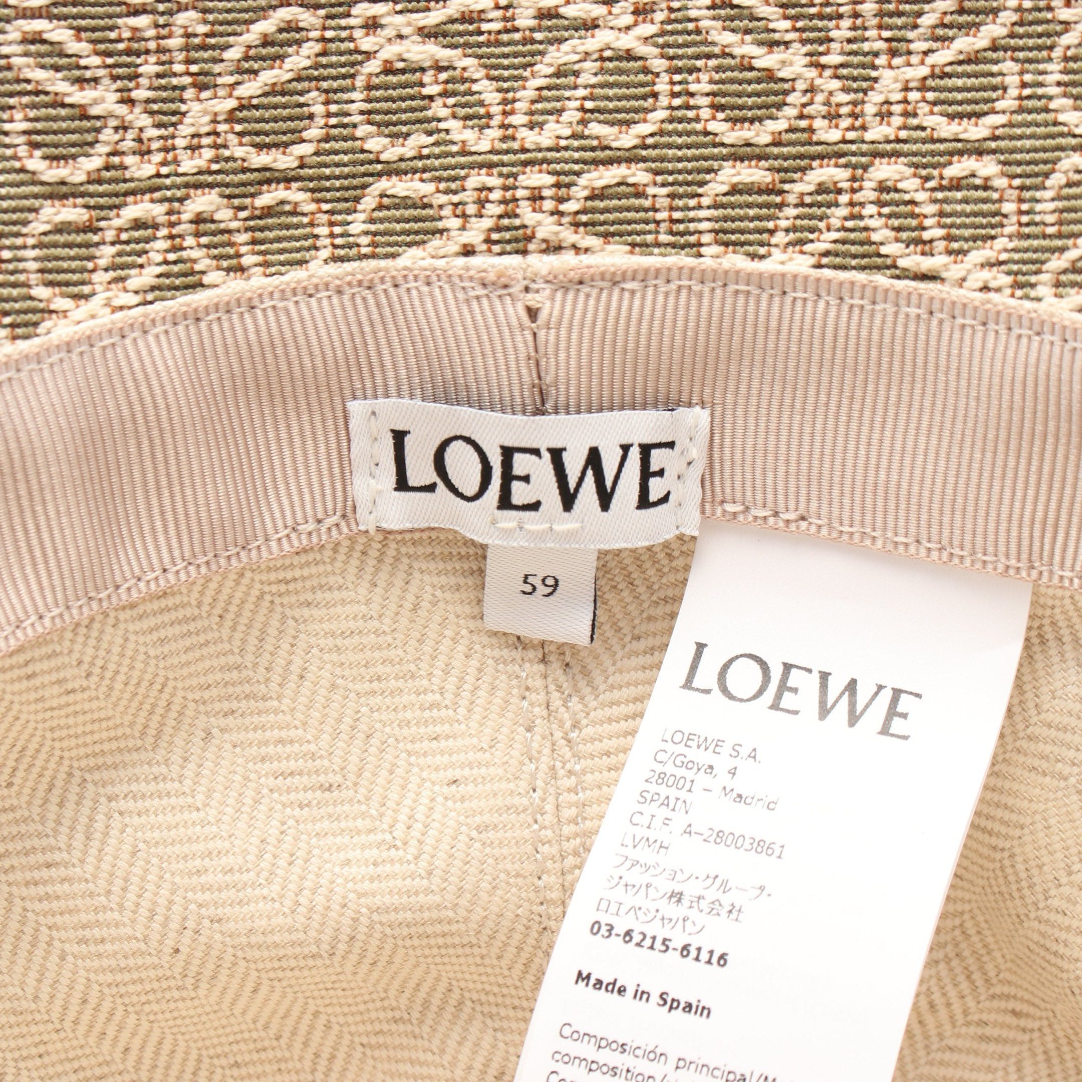 Loewe Loewe Anagram Jacquard Bucket Hat Cotton Leather Khaki Green Ivory Size ONE SIZE - 4 Thumbnail