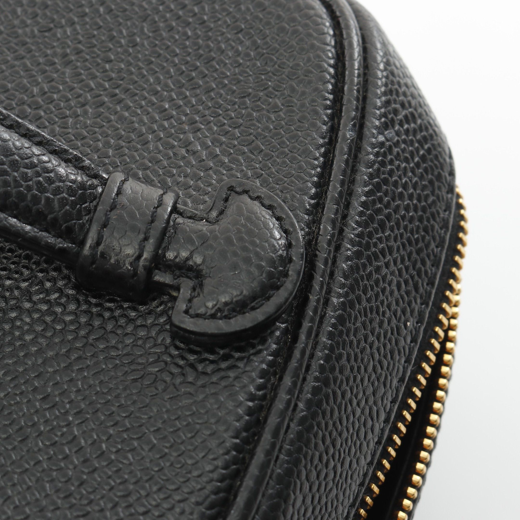 Chanel Chanel Coco Mark Handbag Vanity Bag Caviar Skin Black Gold Hardware Size ONE SIZE - 8 Thumbnail